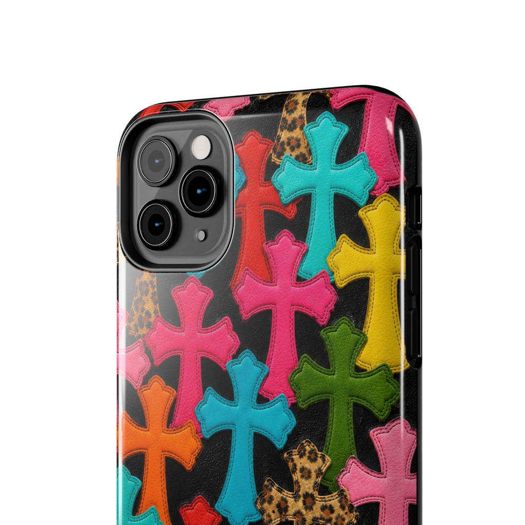 Chrome Hearts Multicolor Leather Printed Phone Case
