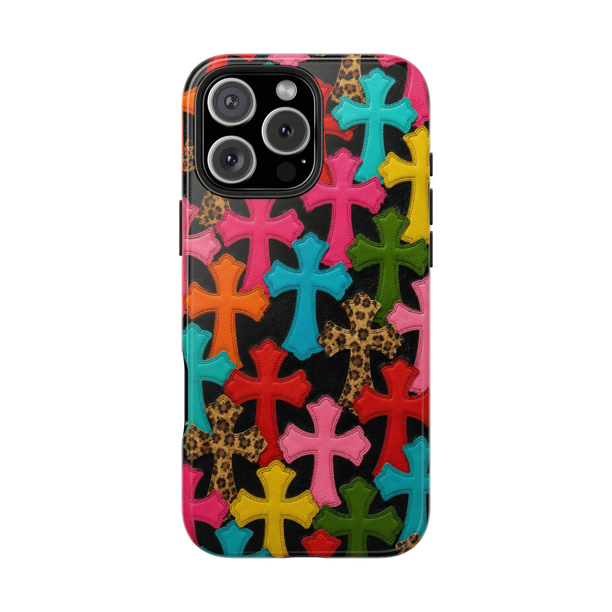 Chrome Hearts Multicolor Leather Printed Phone Case