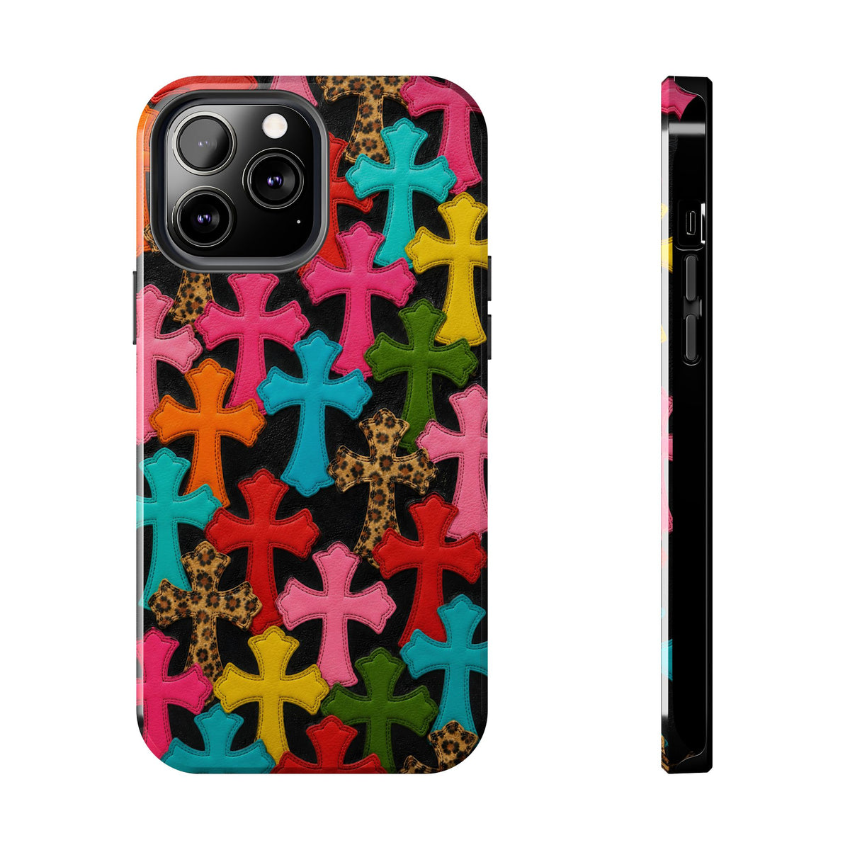 Chrome Hearts Multicolor Leather Printed Phone Case