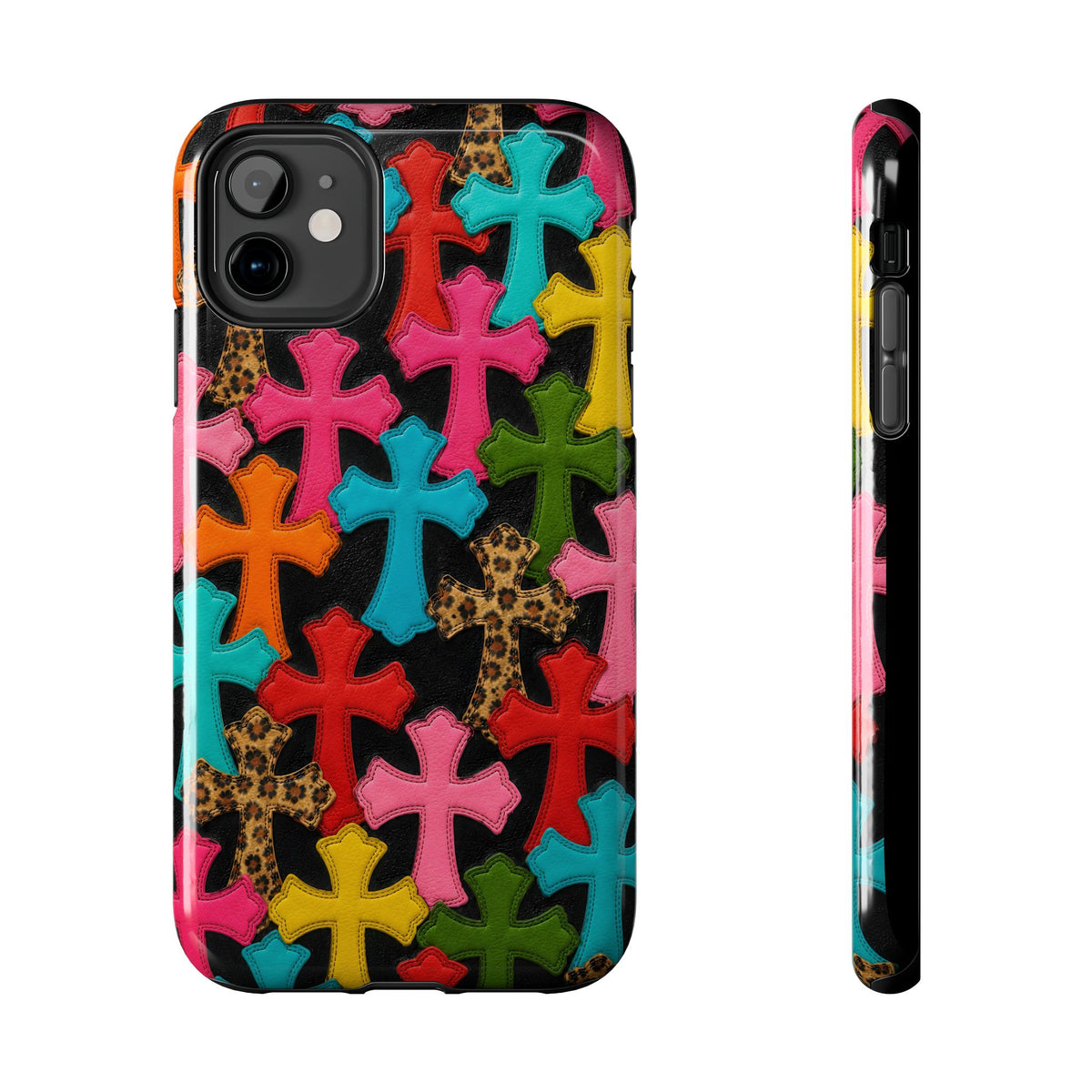 Chrome Hearts Multicolor Leather Printed Phone Case