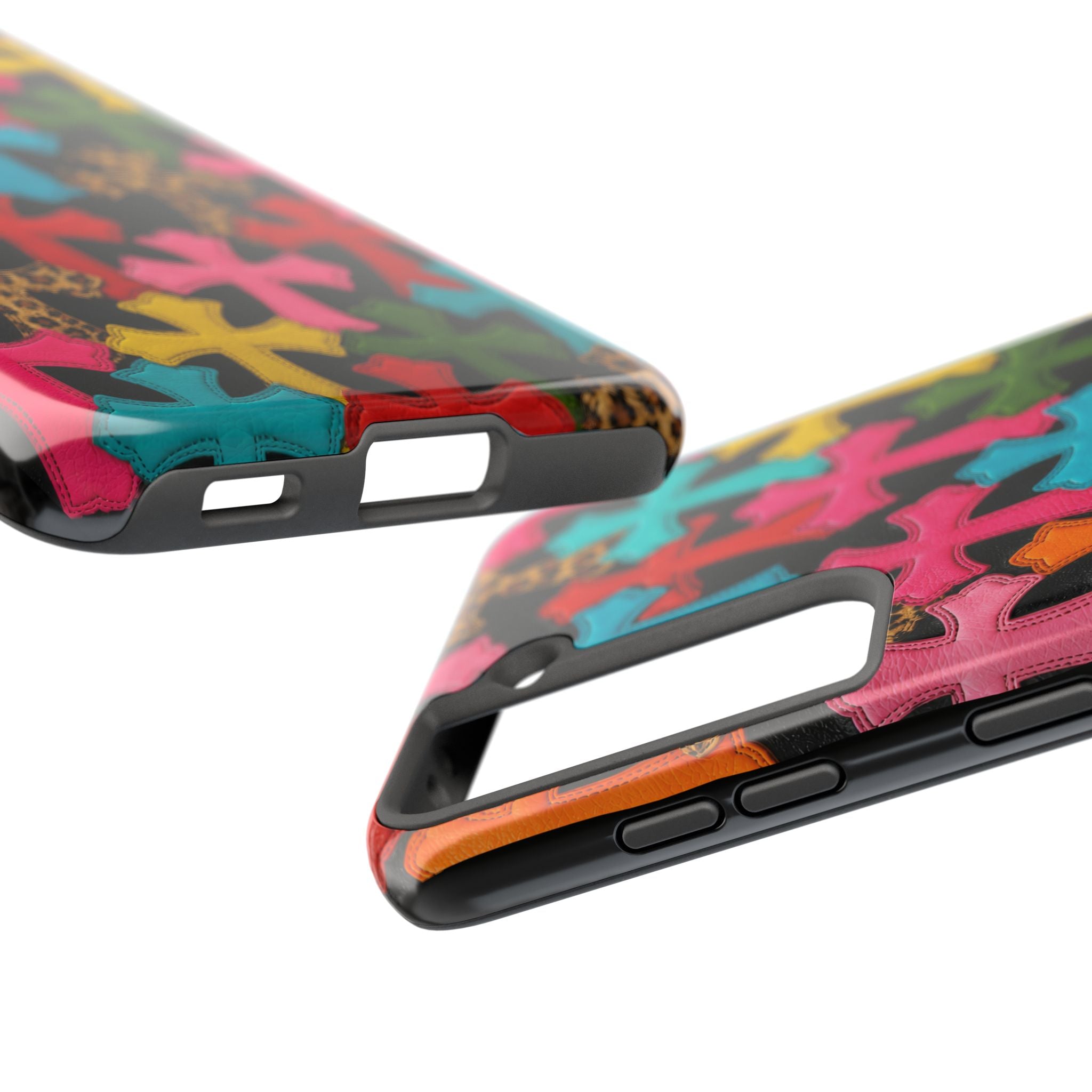 Chrome Hearts Multicolor Leather Printed Phone Case