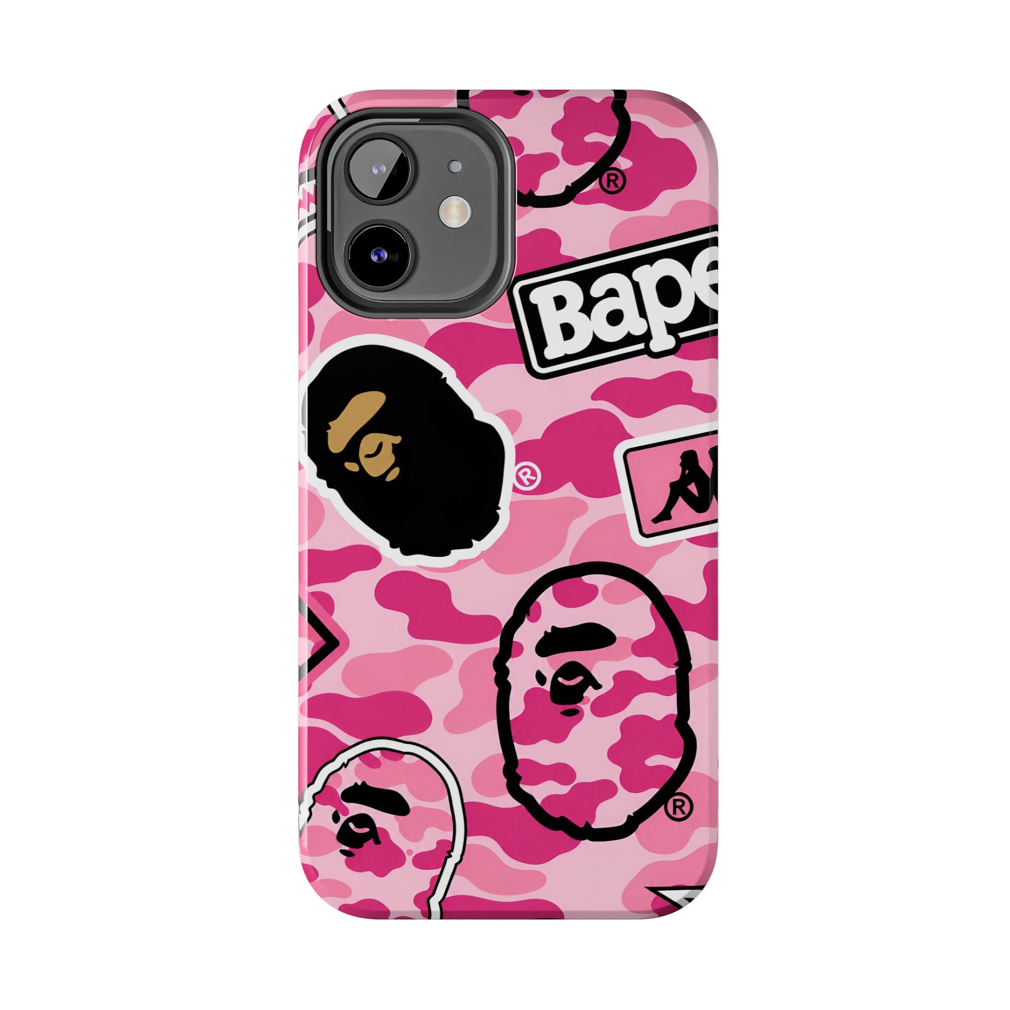 Pink Sticker Bape Print Phone Case