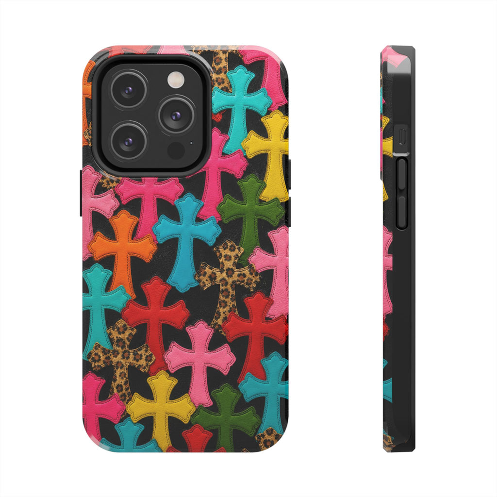 Chrome Hearts Multicolor Leather Printed Phone Case