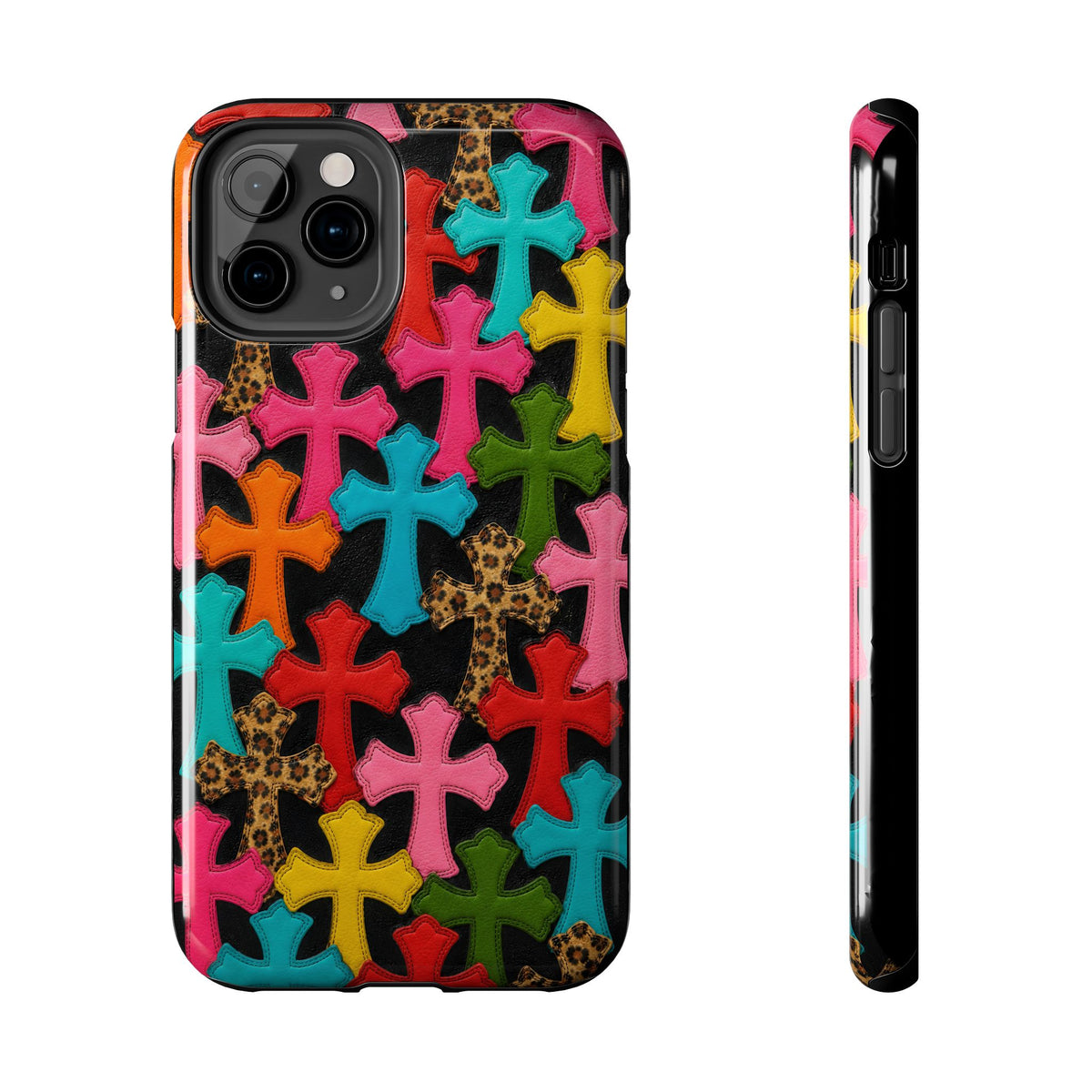 Chrome Hearts Multicolor Leather Printed Phone Case