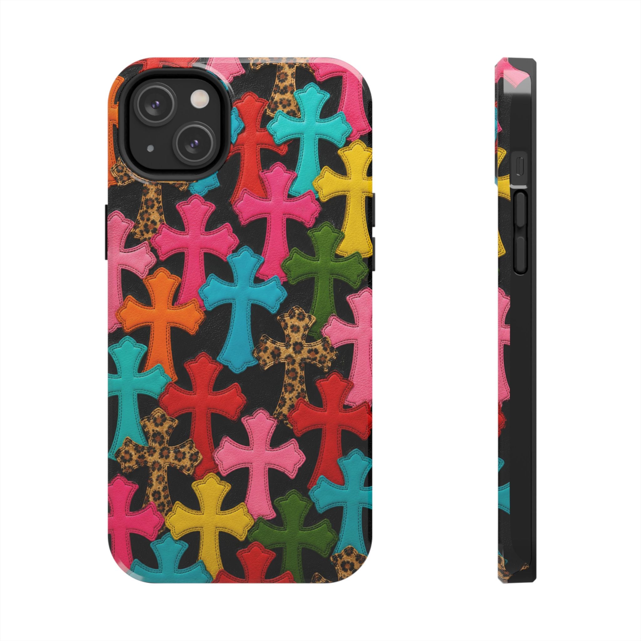 Chrome Hearts Multicolor Leather Printed Phone Case