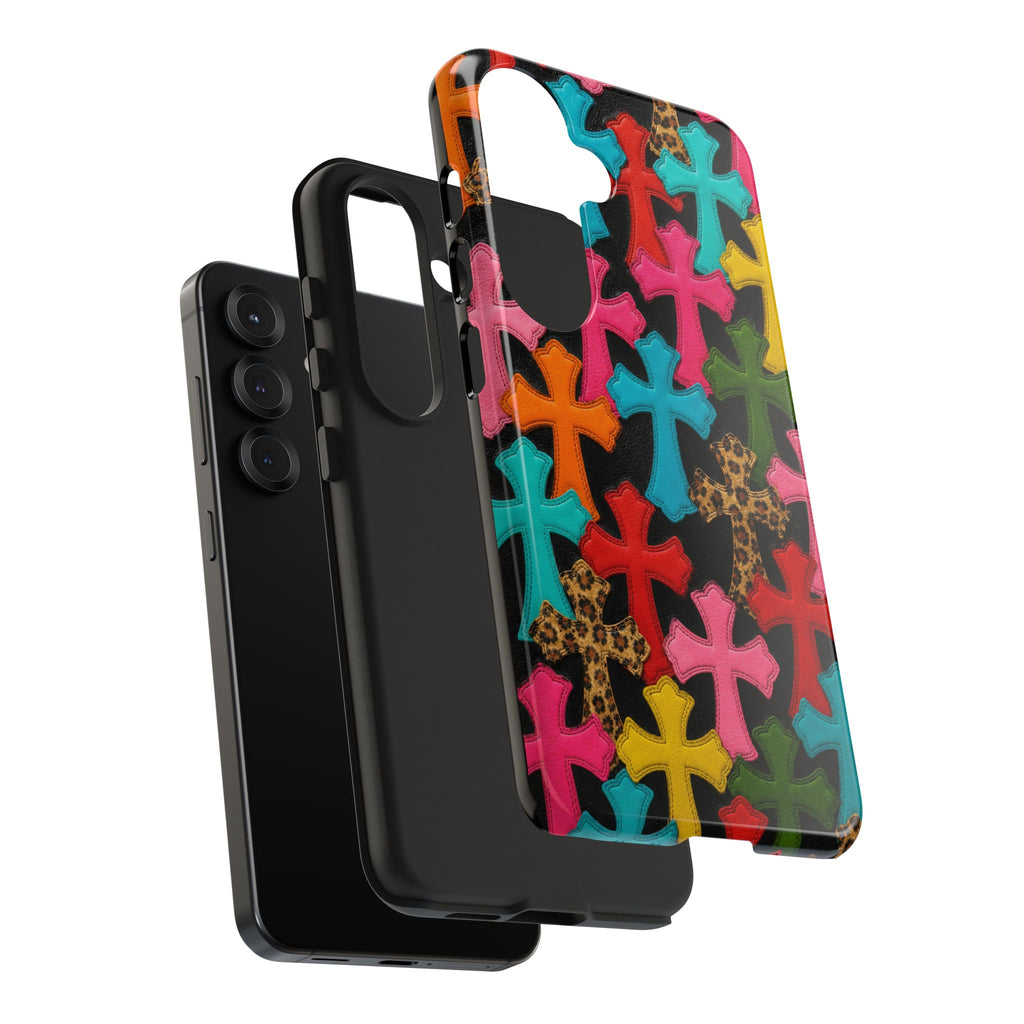 Chrome Hearts Multicolor Leather Printed Phone Case
