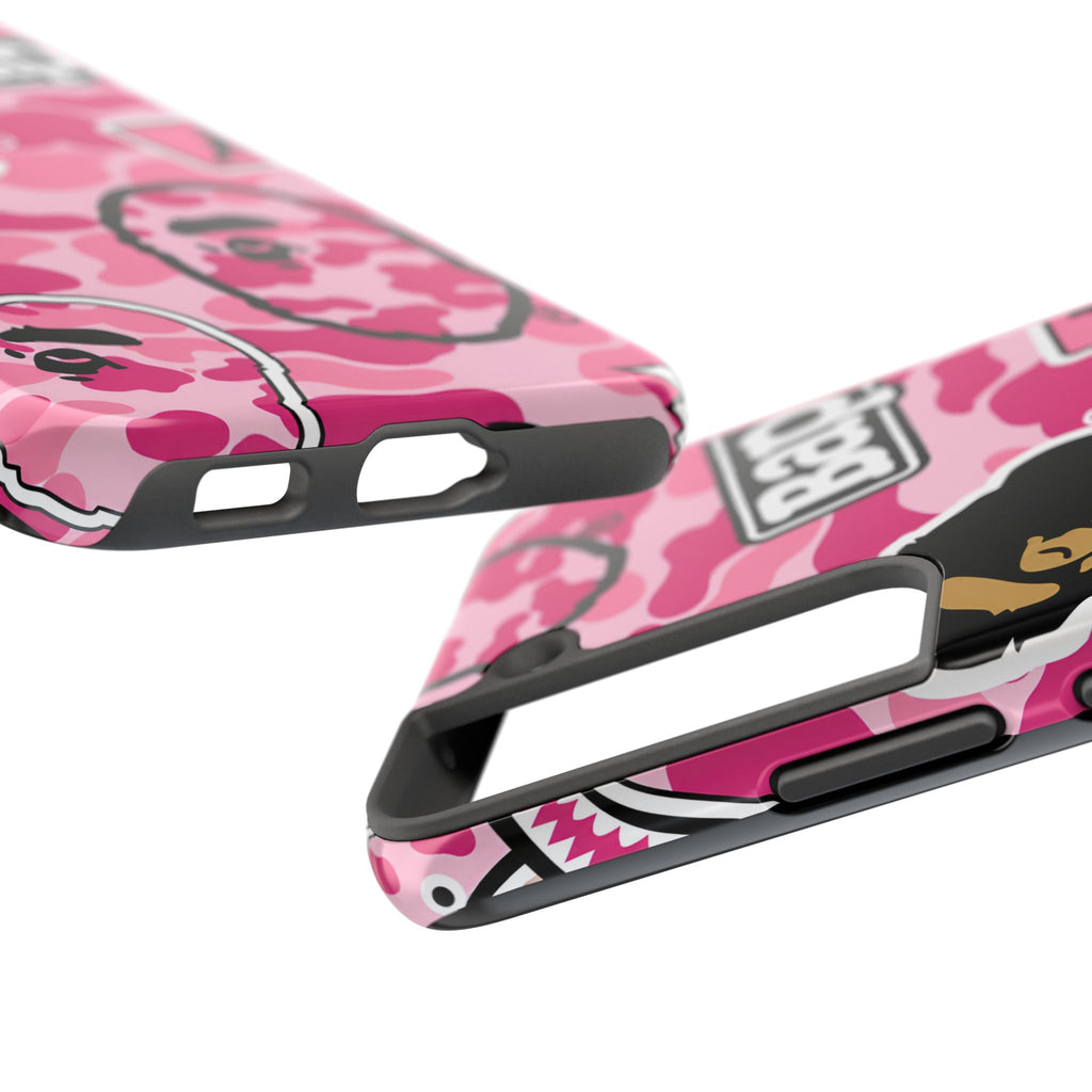 Pink Sticker Bape Print Phone Case