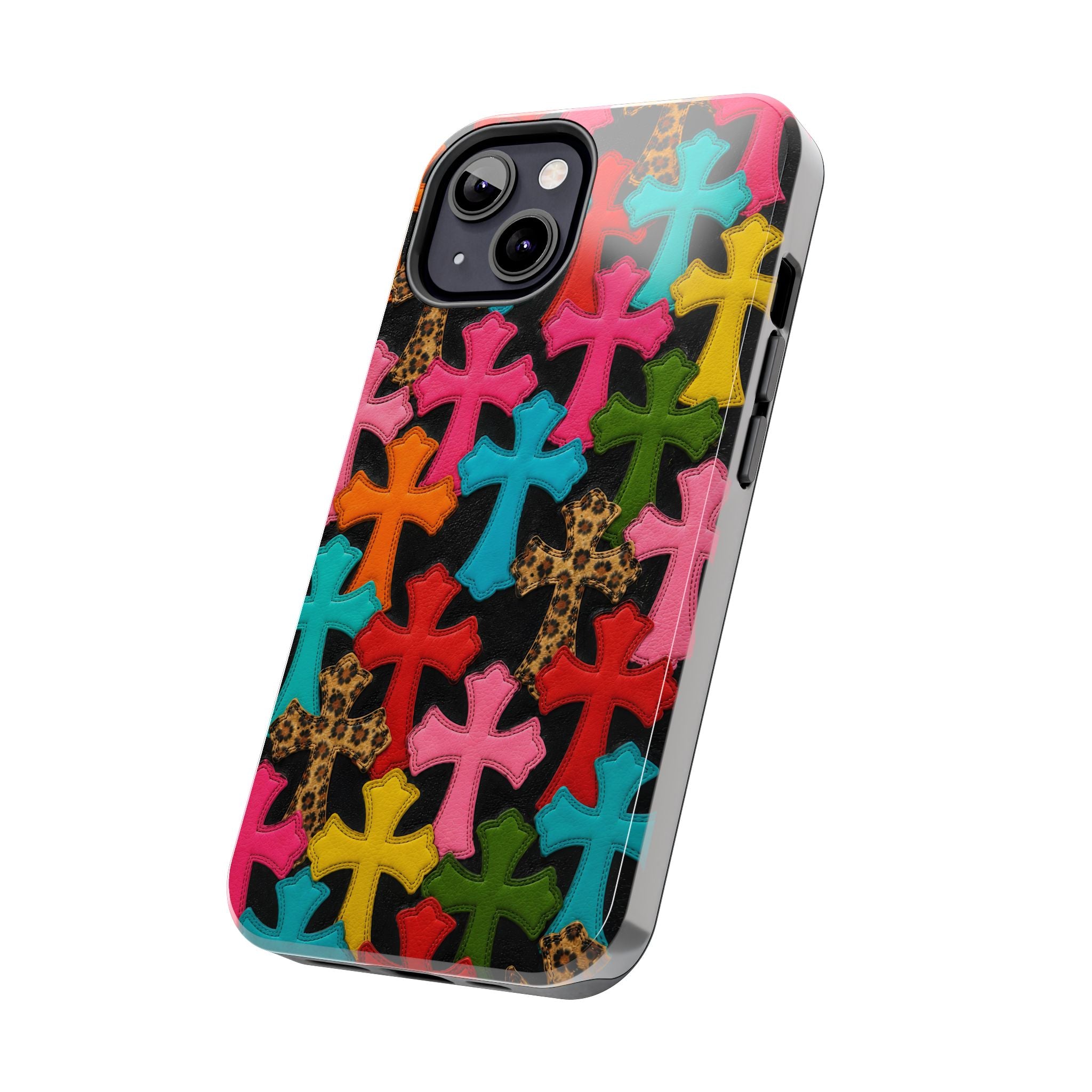 Chrome Hearts Multicolor Leather Printed Phone Case