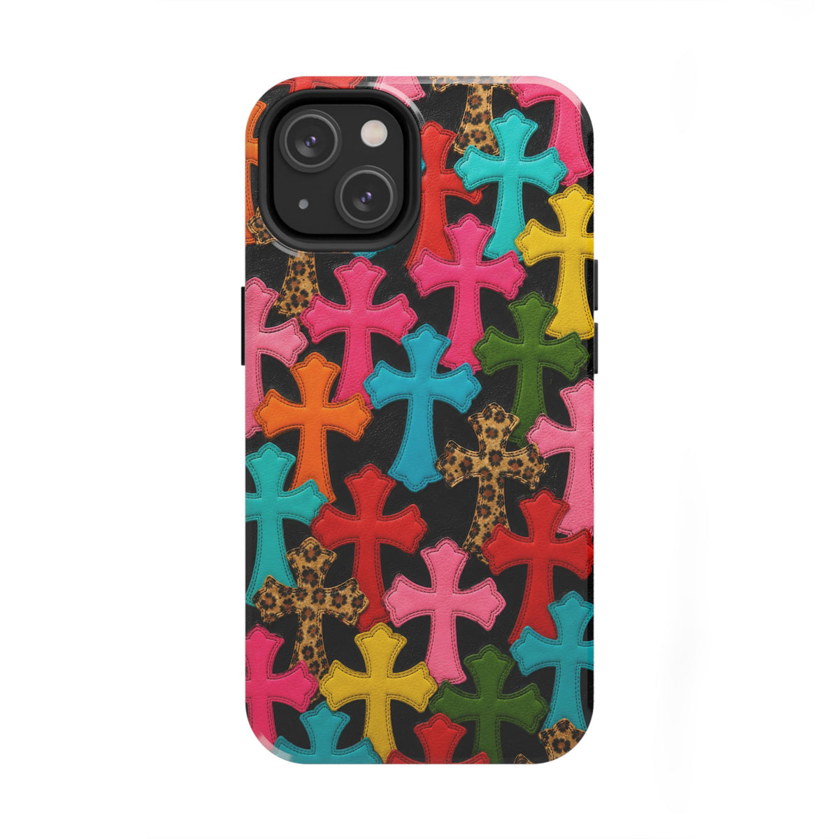 Chrome Hearts Multicolor Leather Printed Phone Case