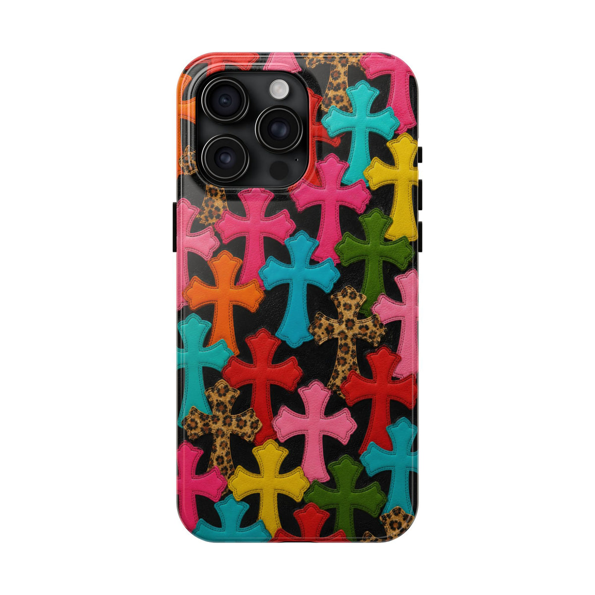 Chrome Hearts Multicolor Leather Printed Phone Case