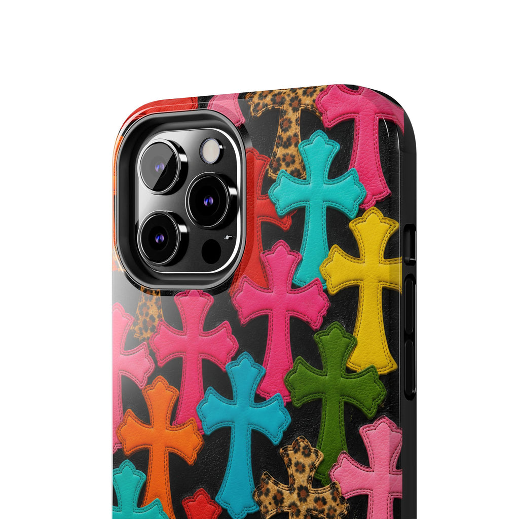 Chrome Hearts Multicolor Leather Printed Phone Case
