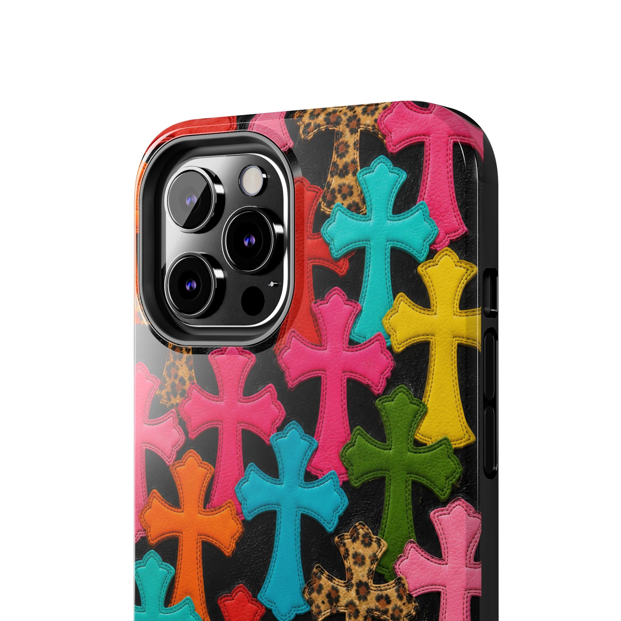 Chrome Hearts Multicolor Leather Printed Phone Case