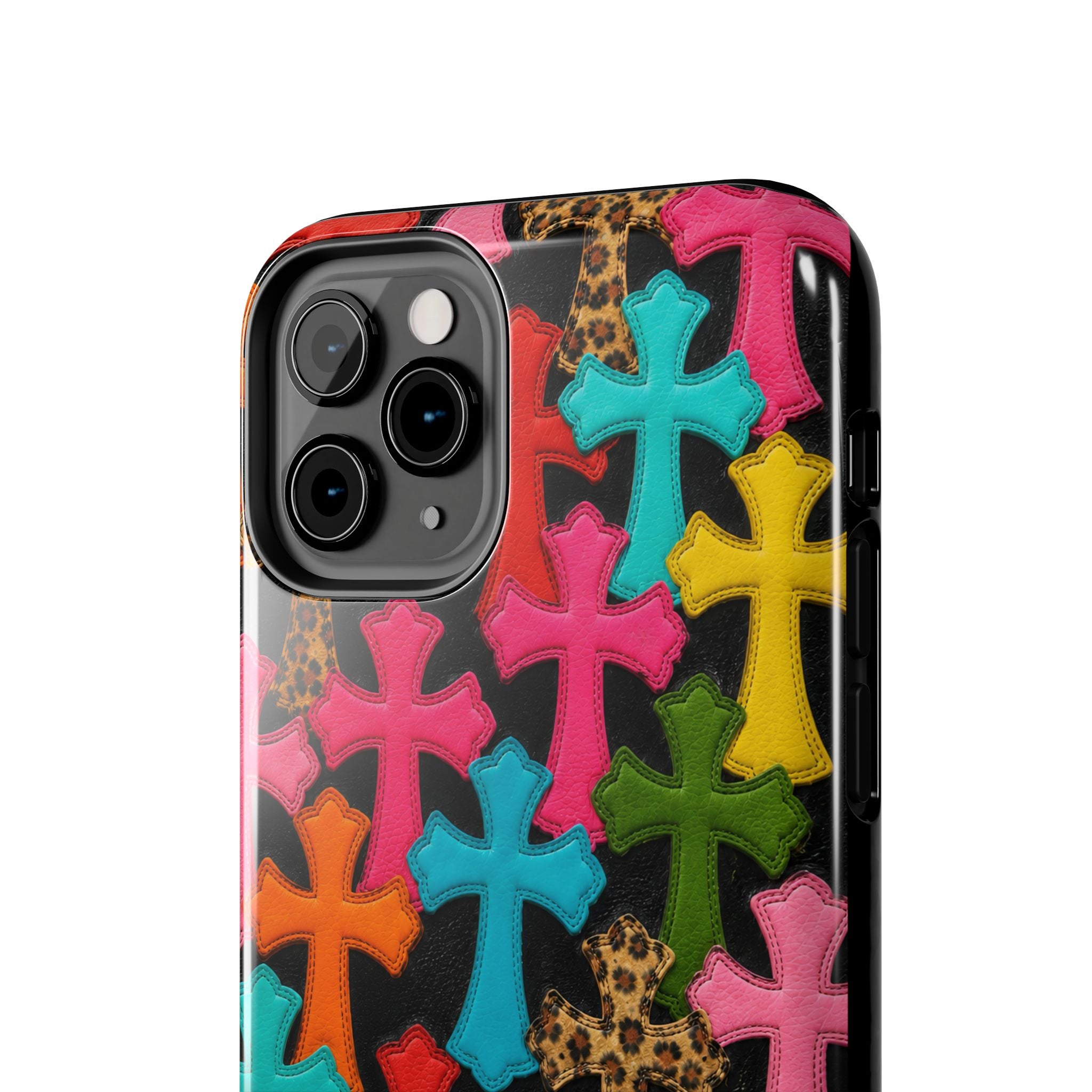 Chrome Hearts Multicolor Leather Printed Phone Case