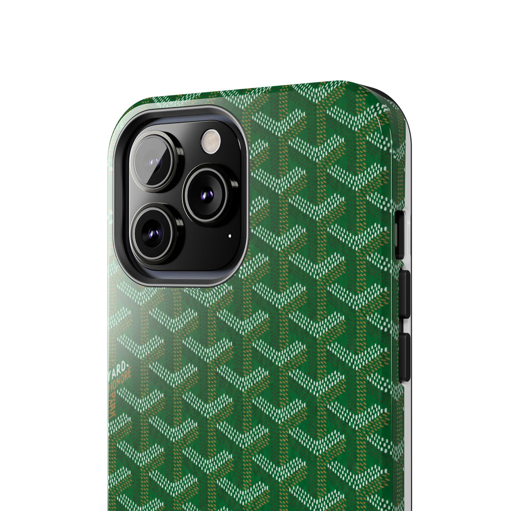 Green Goyard Phone Case