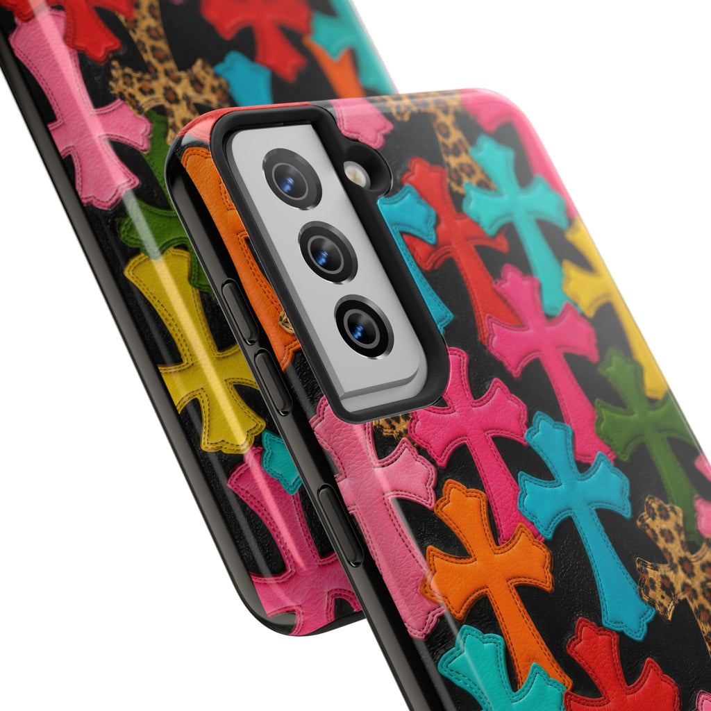 Chrome Hearts Multicolor Leather Printed Phone Case