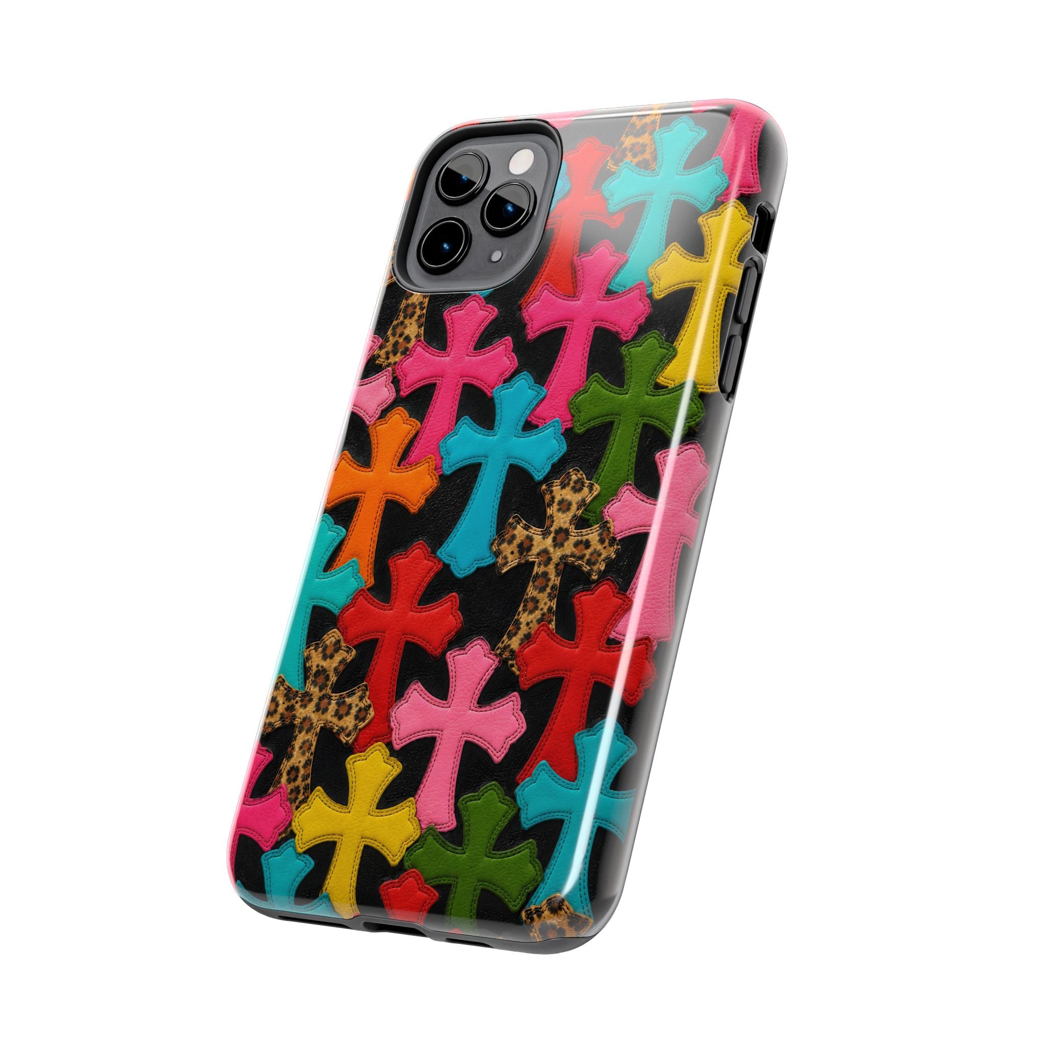 Chrome Hearts Multicolor Leather Printed Phone Case
