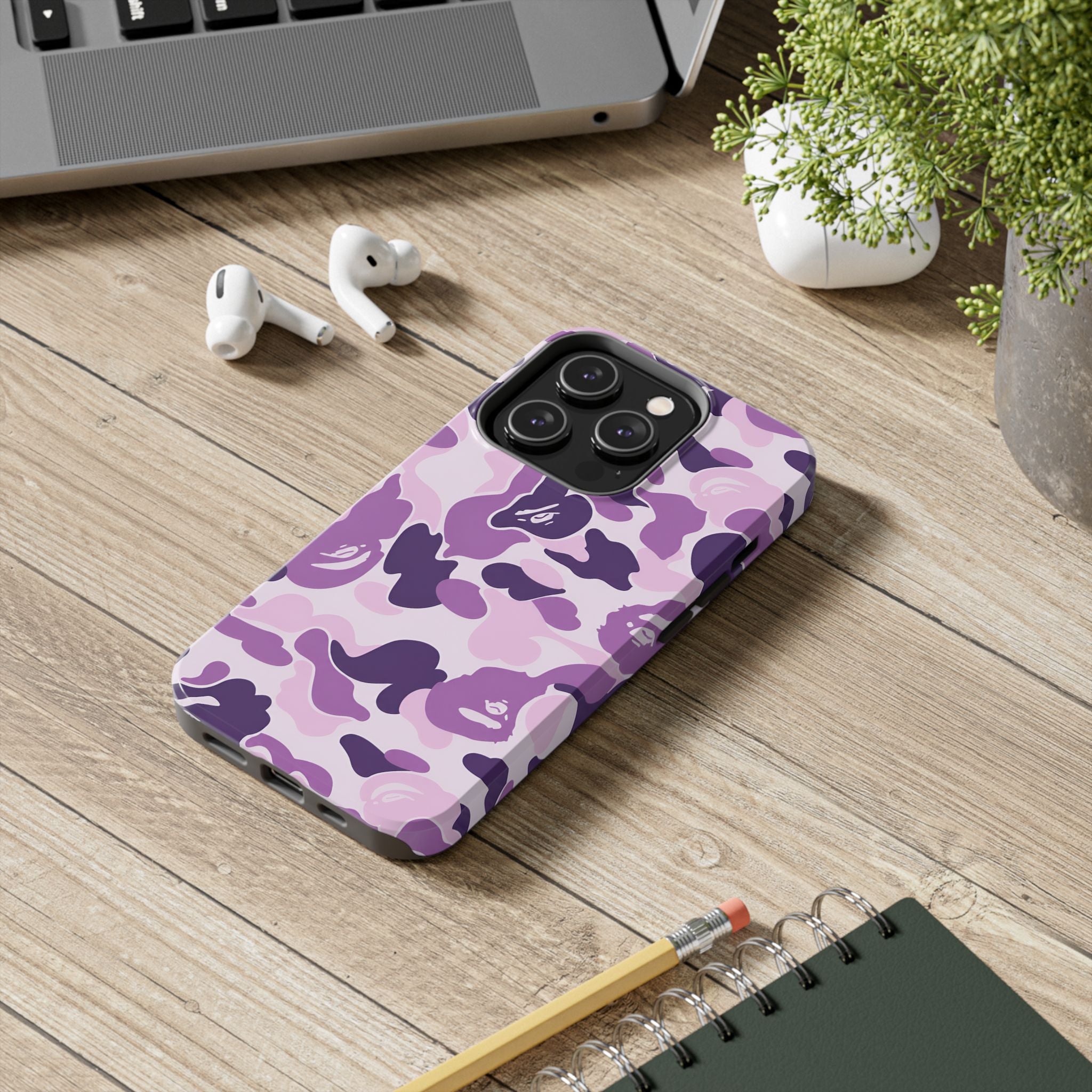 Purple Bape Print Phone Case