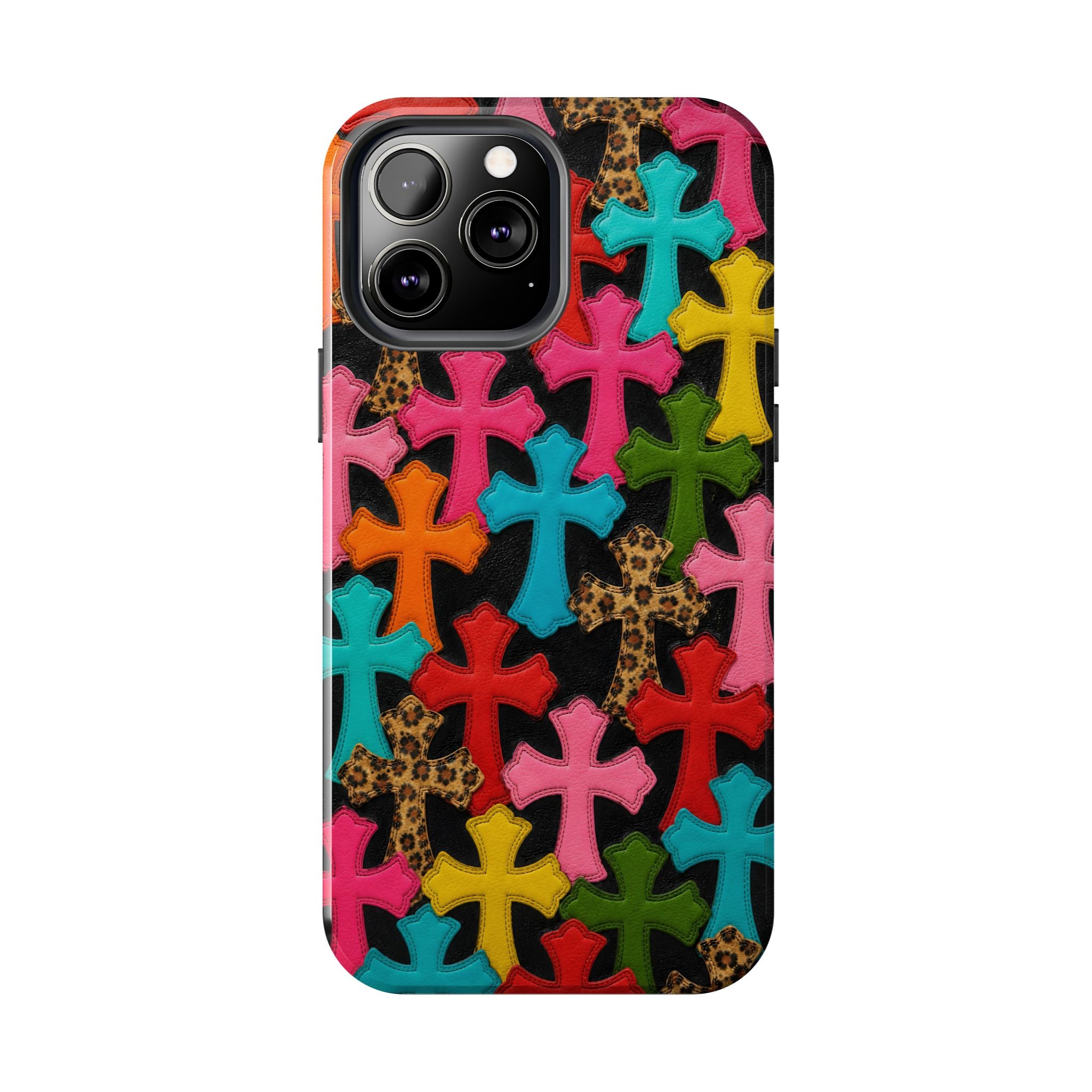 Chrome Hearts Multicolor Leather Printed Phone Case