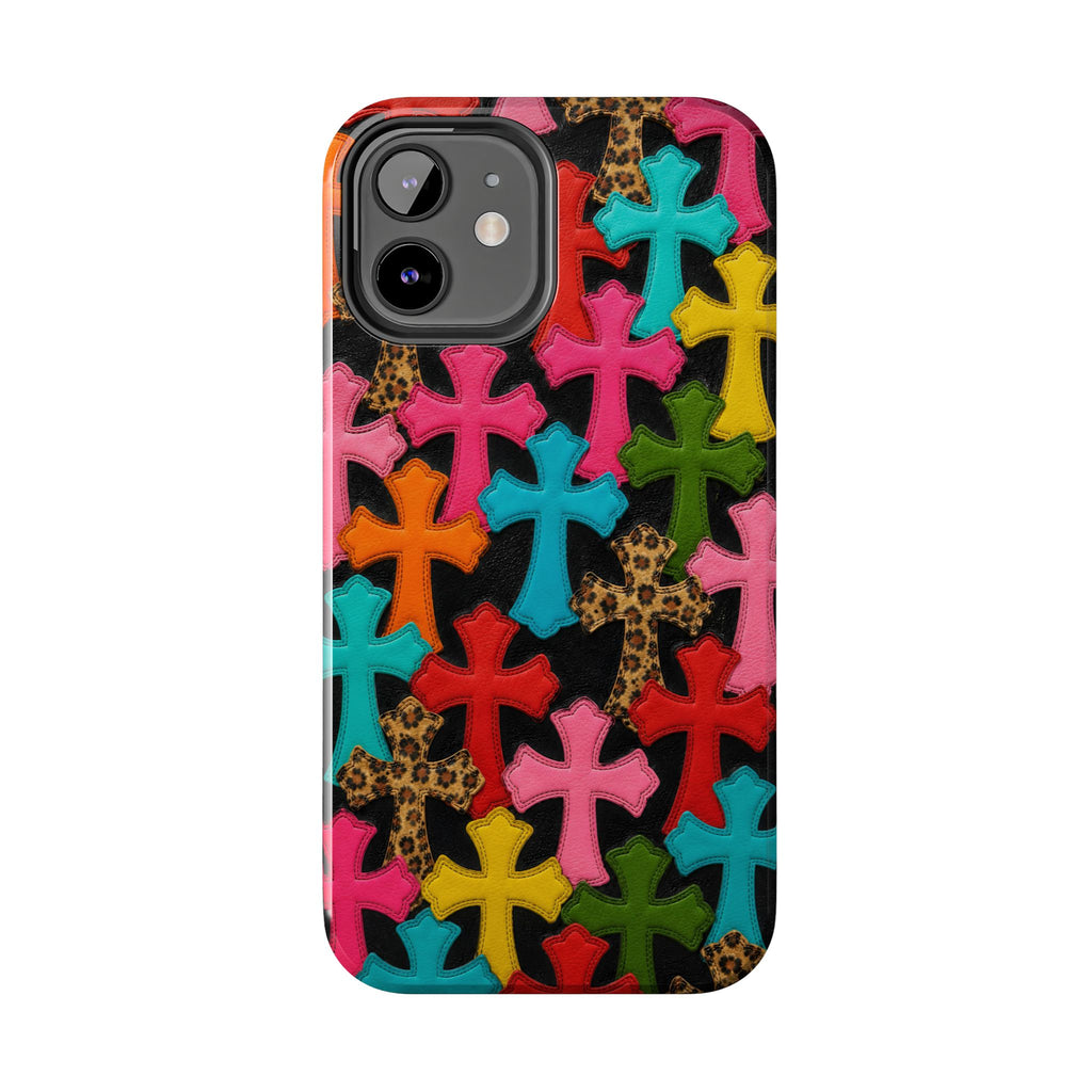 Chrome Hearts Multicolor Leather Printed Phone Case