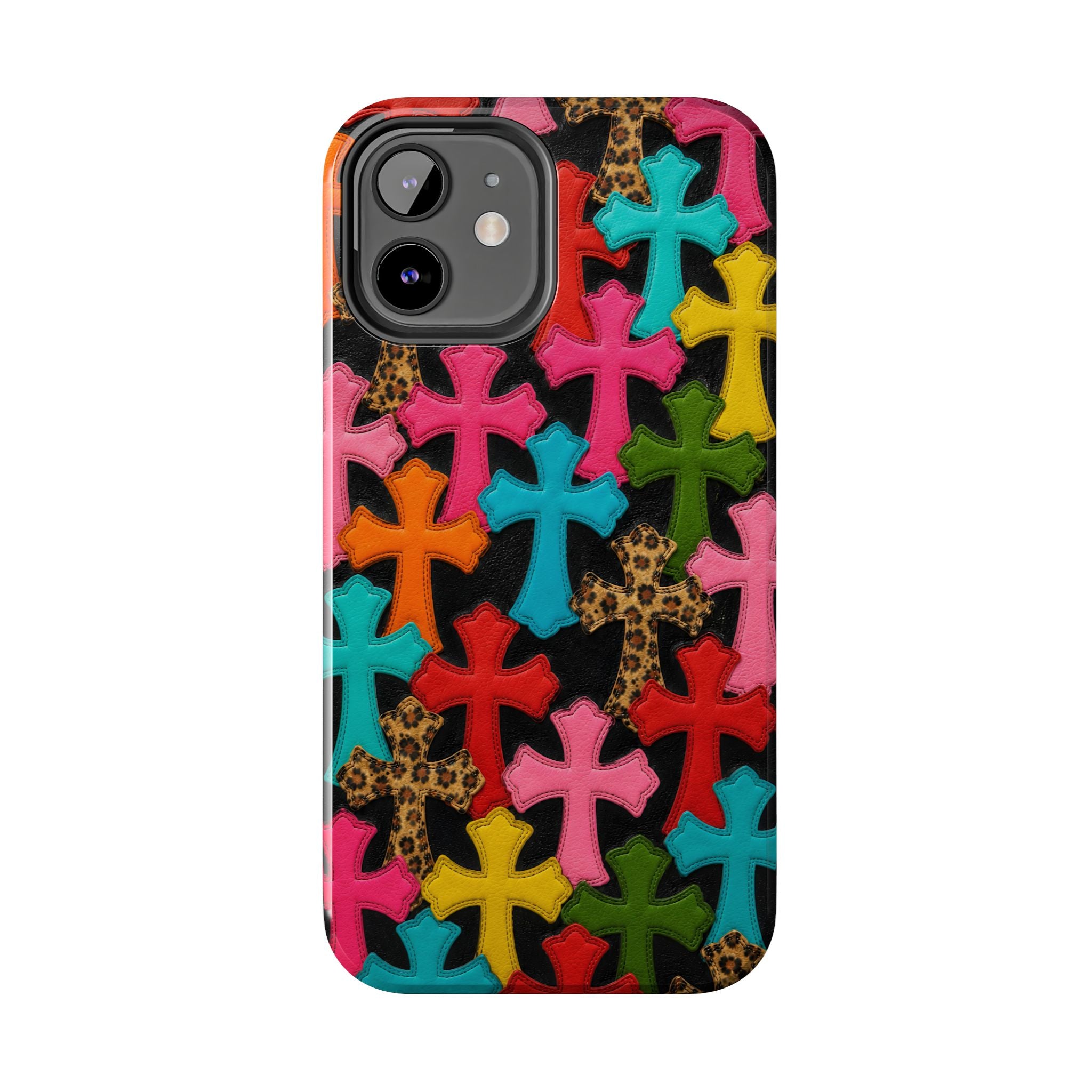 Chrome Hearts Multicolor Leather Printed Phone Case