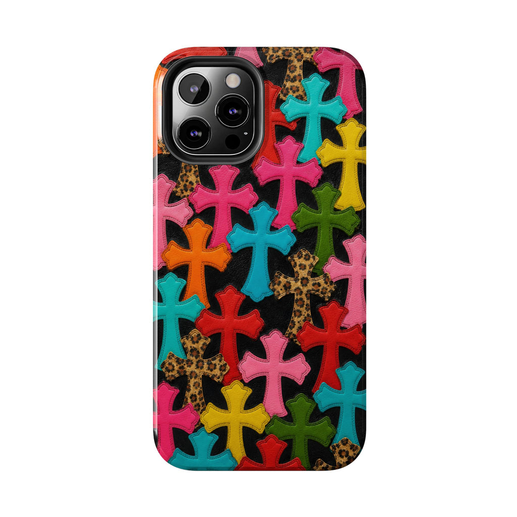 Chrome Hearts Multicolor Leather Printed Phone Case