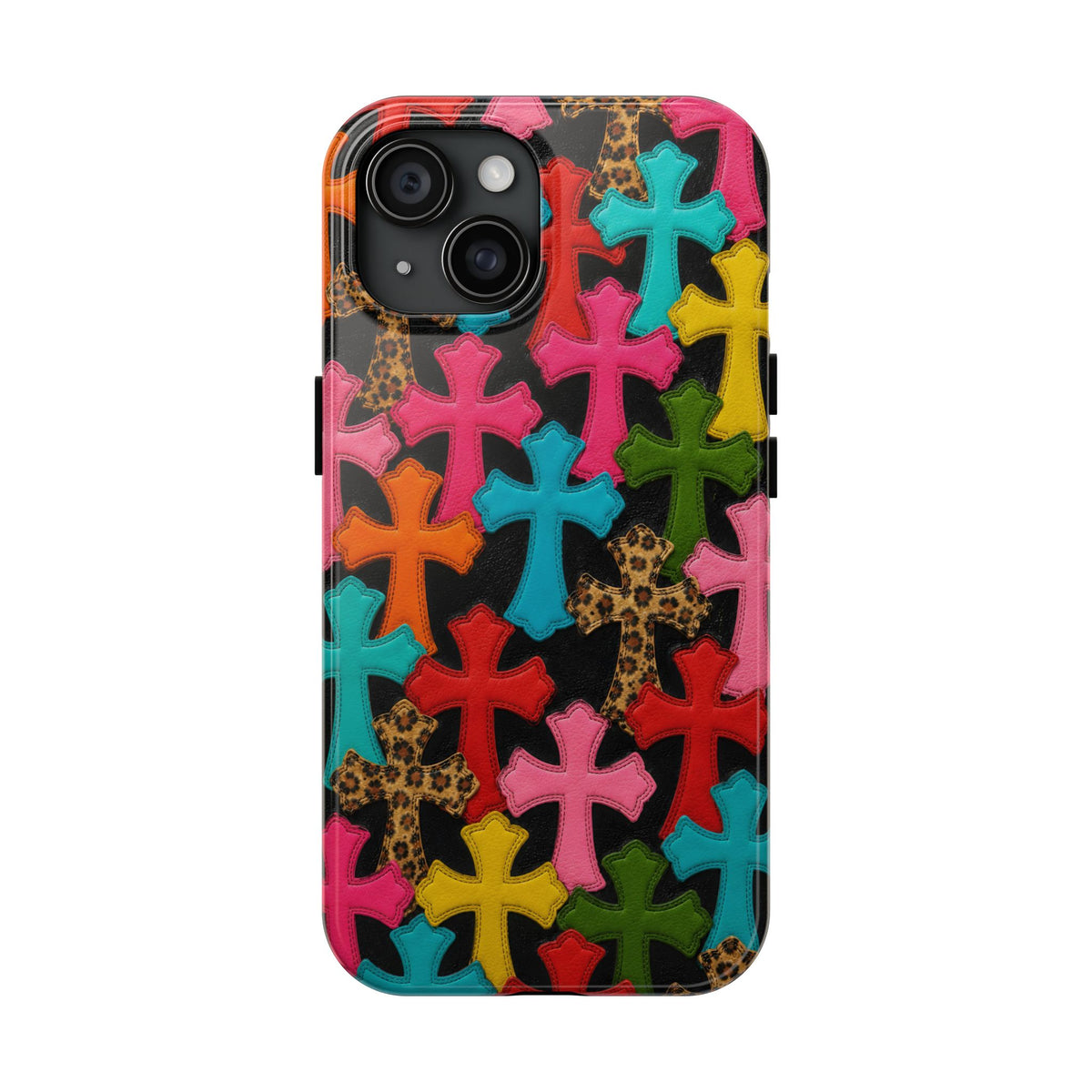 Chrome Hearts Multicolor Leather Printed Phone Case