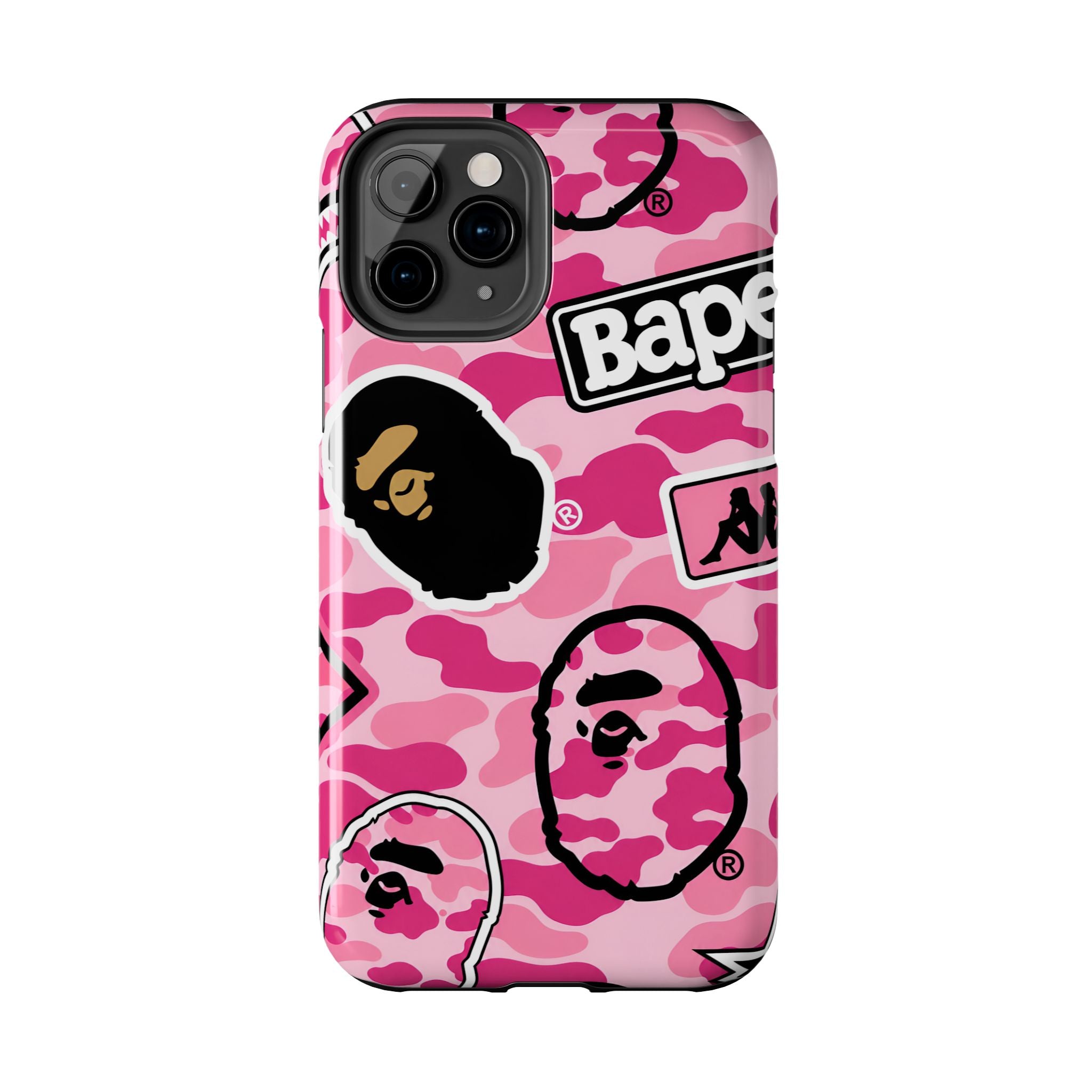 Pink Sticker Bape Print Phone Case