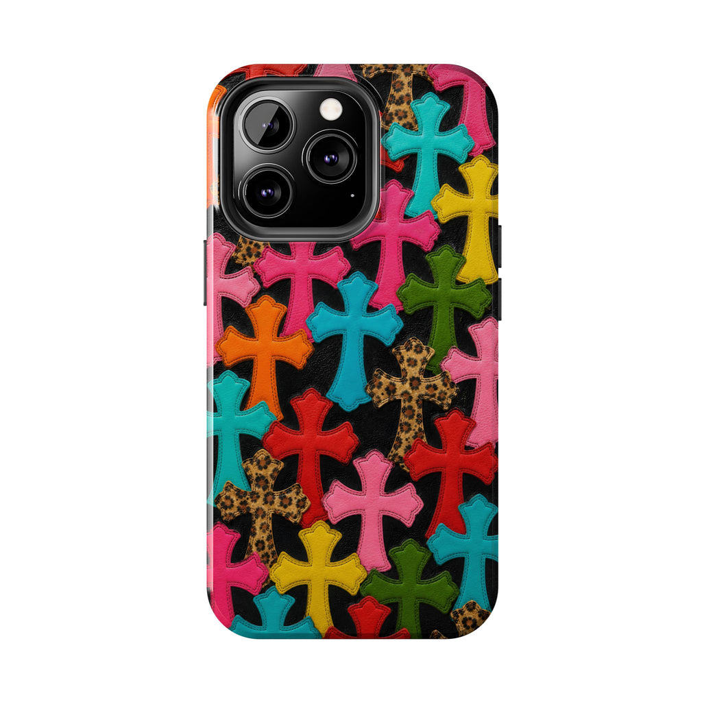 Chrome Hearts Multicolor Leather Printed Phone Case