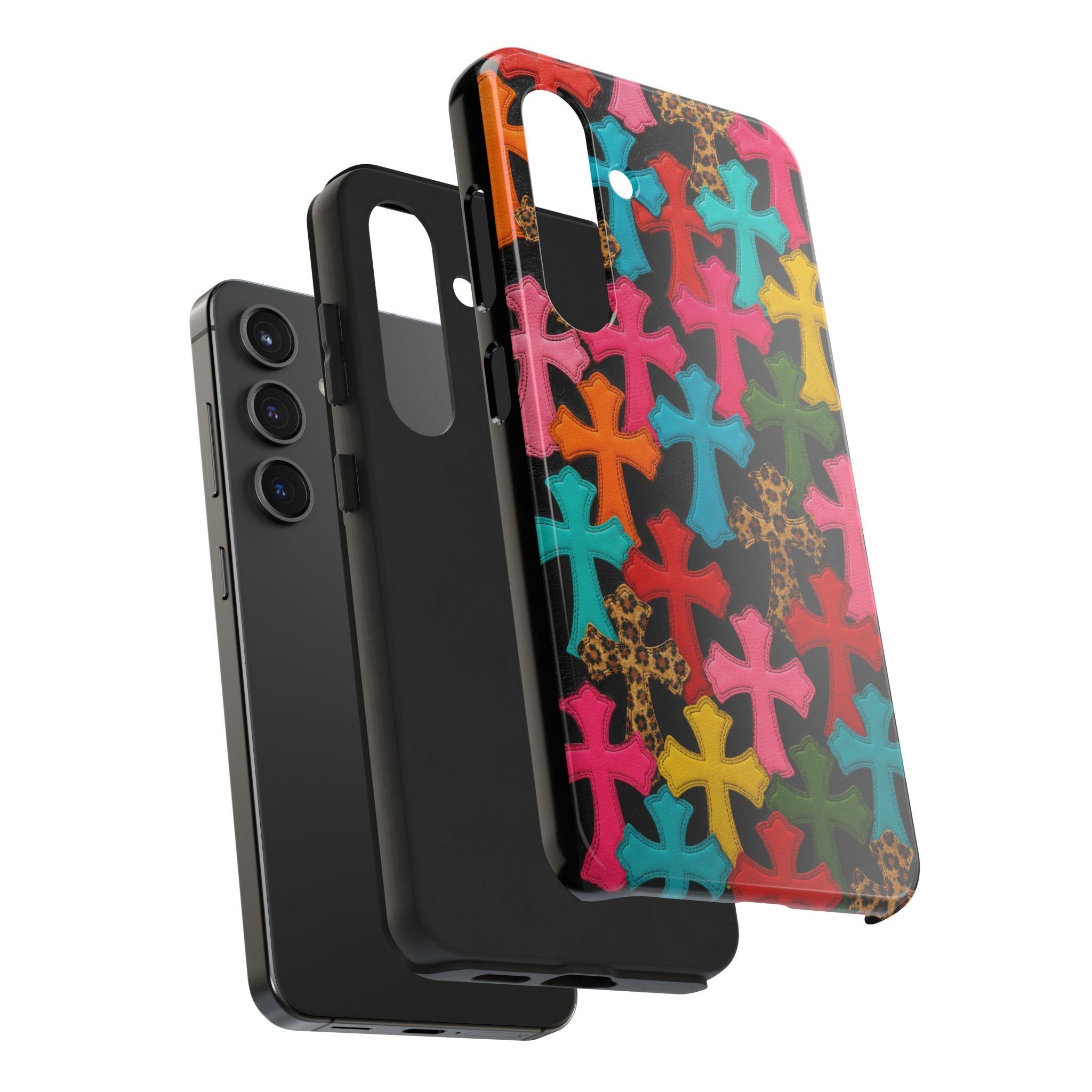 Chrome Hearts Multicolor Leather Printed Phone Case