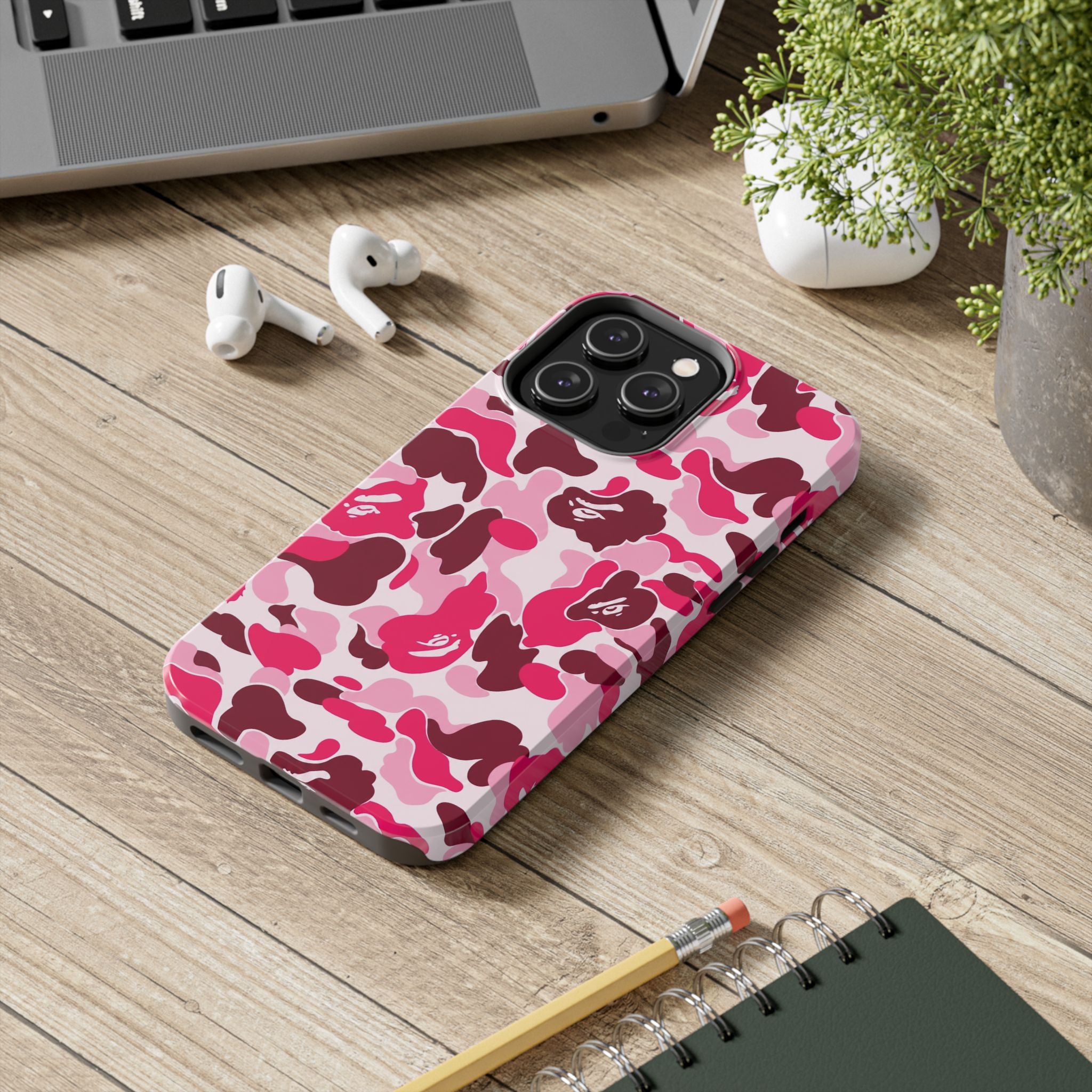Pink Bape Print Phone Case