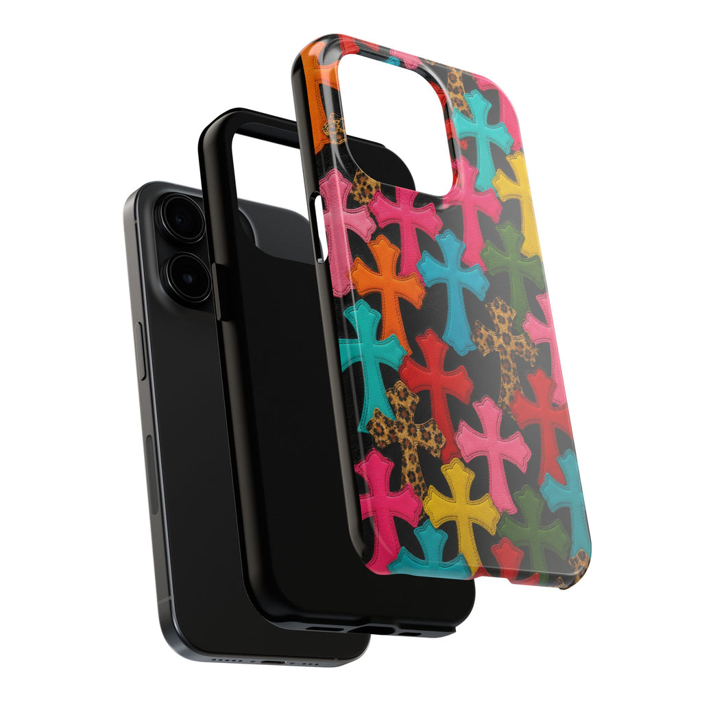Chrome Hearts Multicolor Leather Printed Phone Case