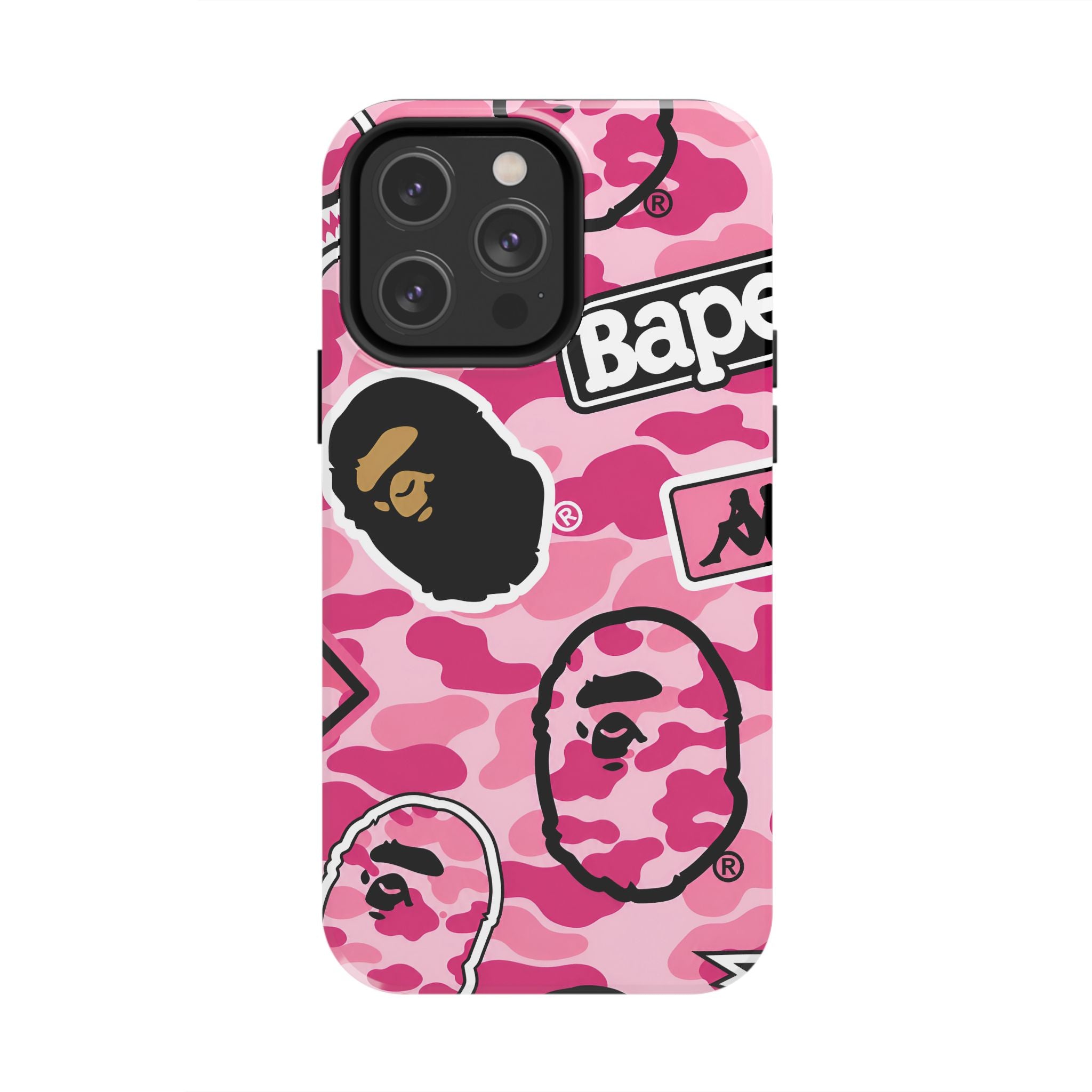 Pink Sticker Bape Print Phone Case