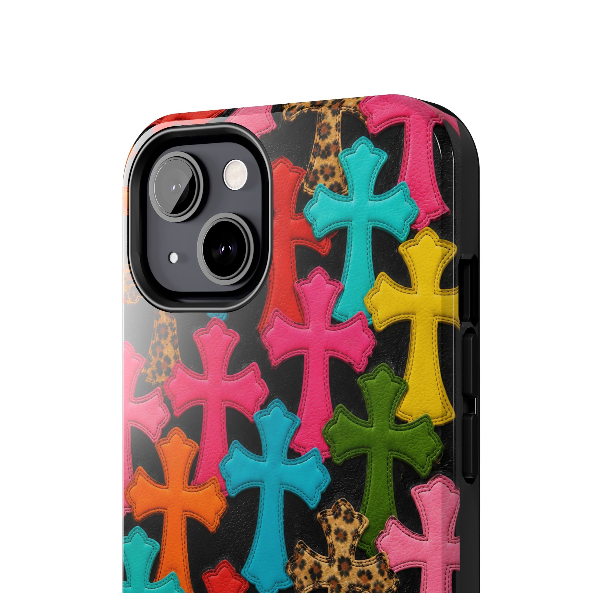 Chrome Hearts Multicolor Leather Printed Phone Case