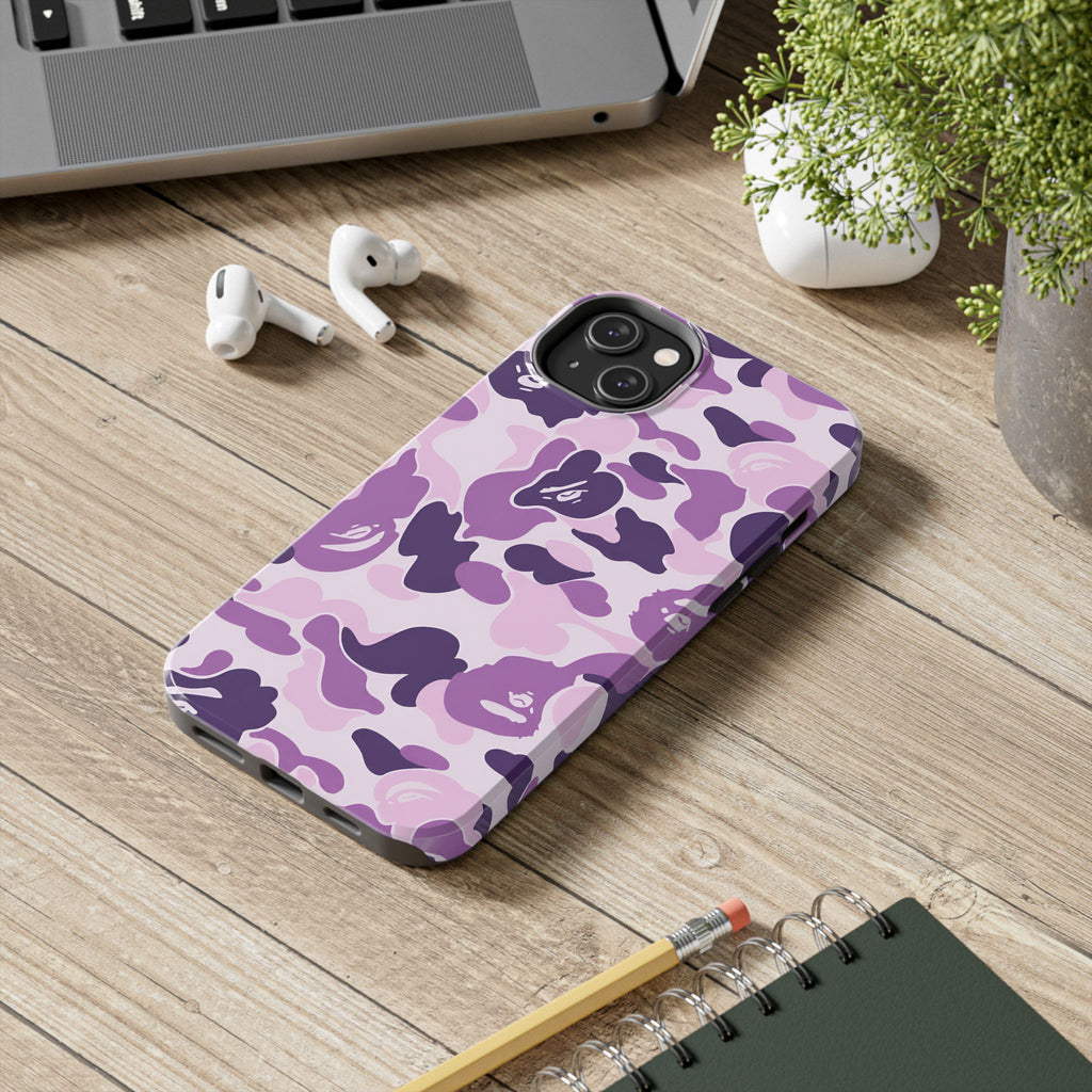 Purple Bape Print Phone Case