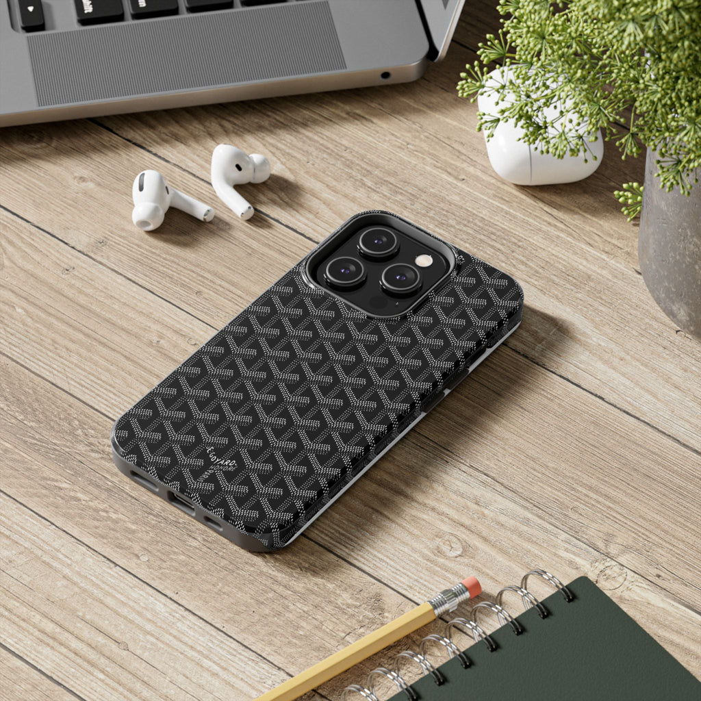 Black Goyard Phone Case