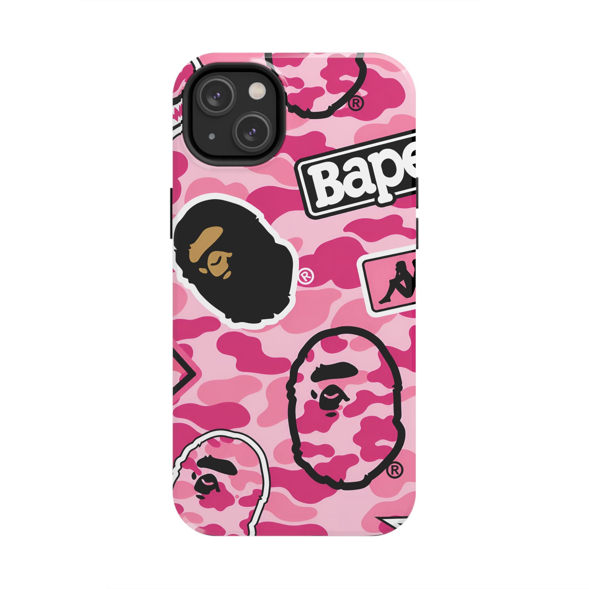 Pink Sticker Bape Print Phone Case