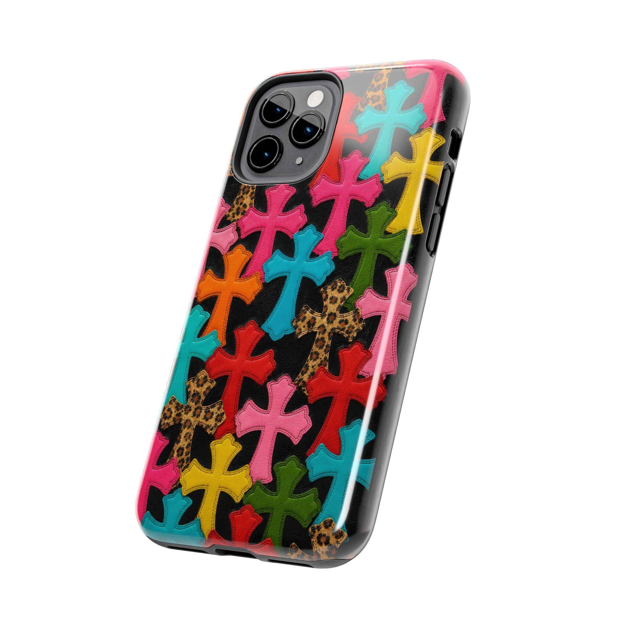 Chrome Hearts Multicolor Leather Printed Phone Case