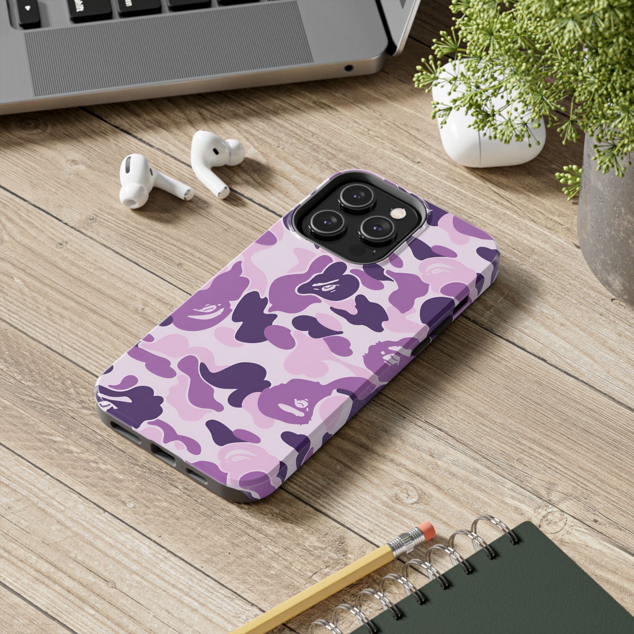 Purple Bape Print Phone Case