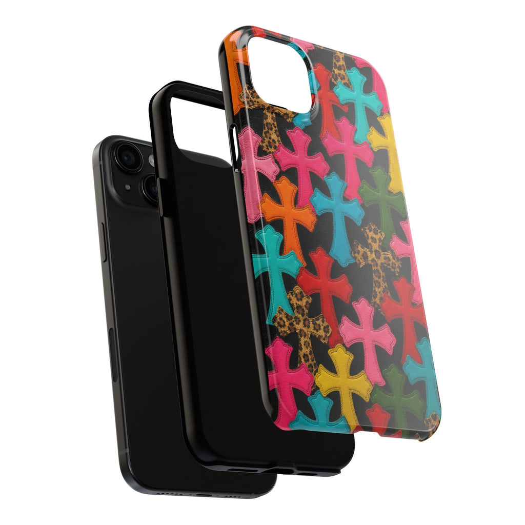 Chrome Hearts Multicolor Leather Printed Phone Case