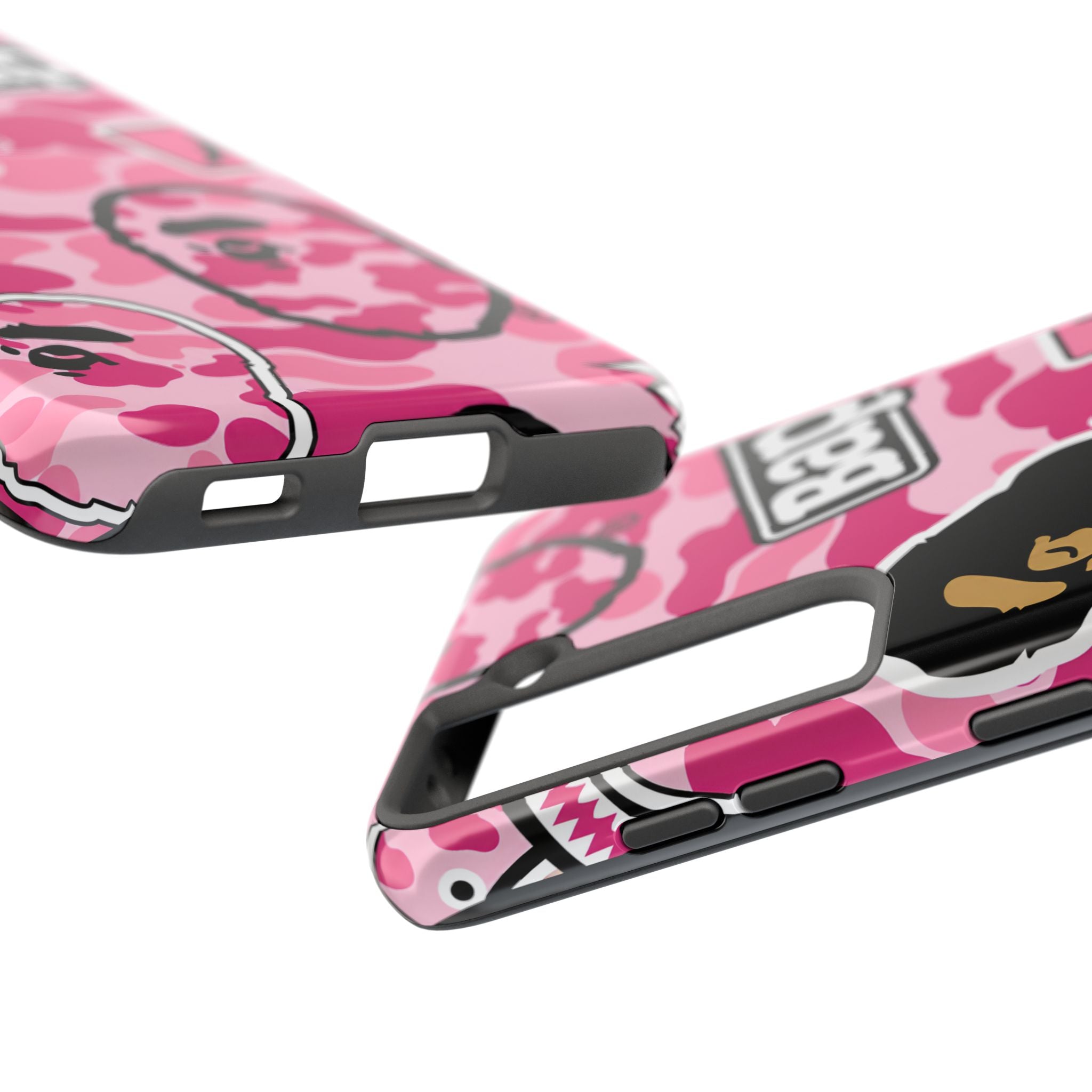 Pink Sticker Bape Print Phone Case