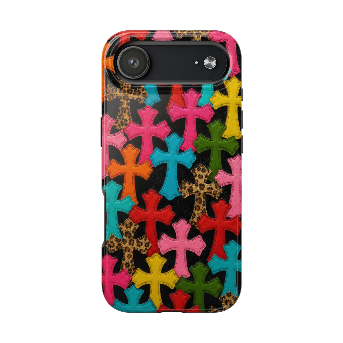 Chrome Hearts Multicolor Leather Printed Phone Case