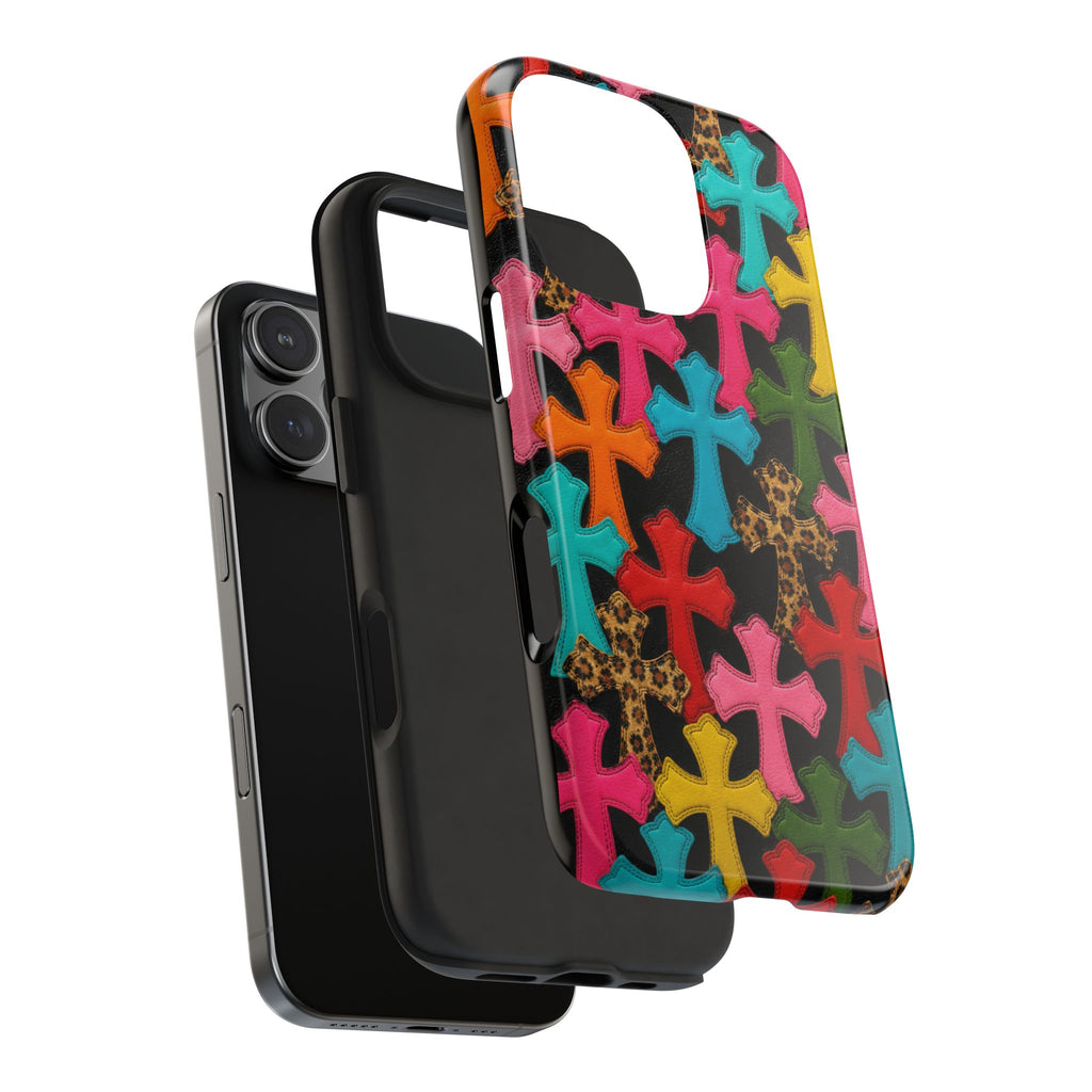 Chrome Hearts Multicolor Leather Printed Phone Case