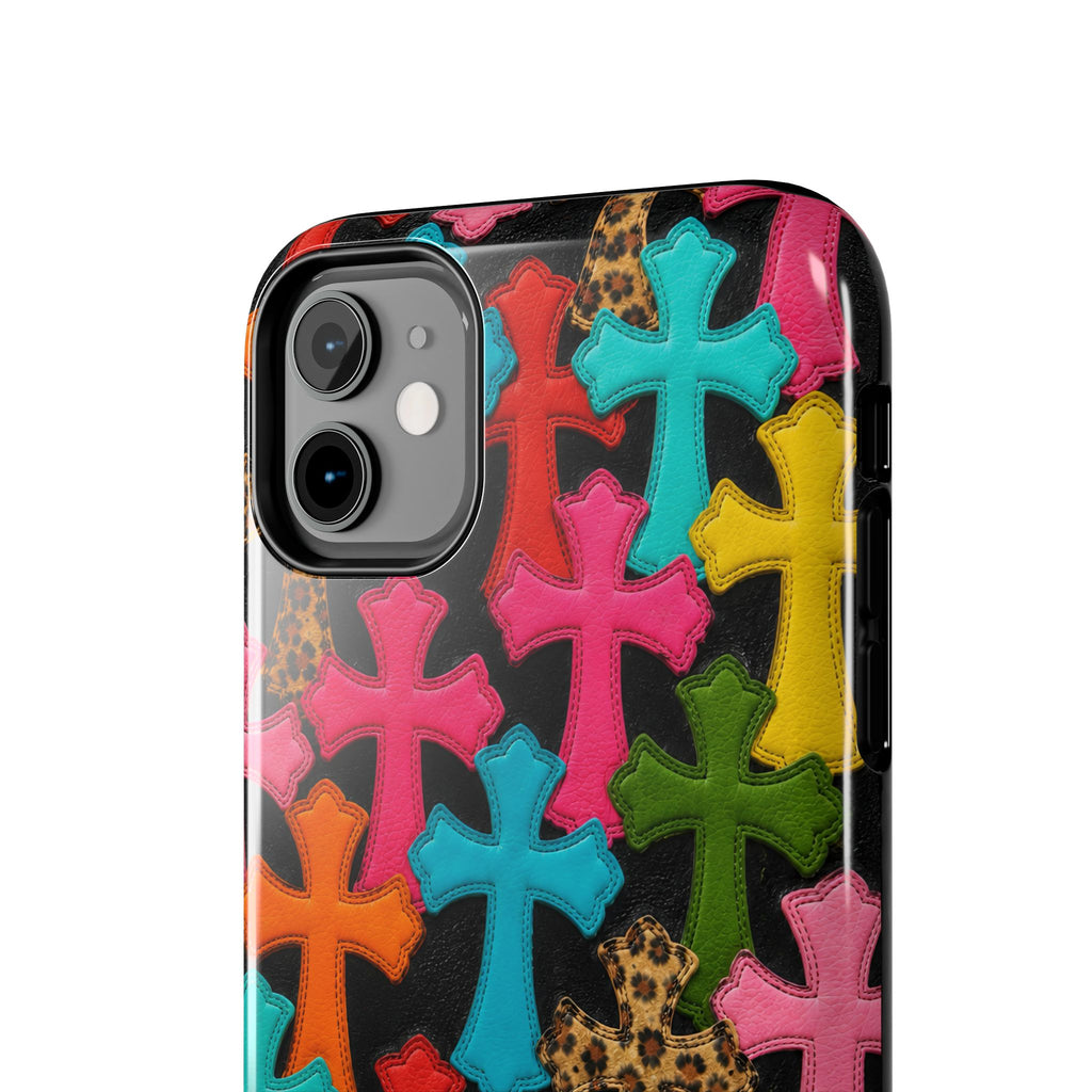 Chrome Hearts Multicolor Leather Printed Phone Case
