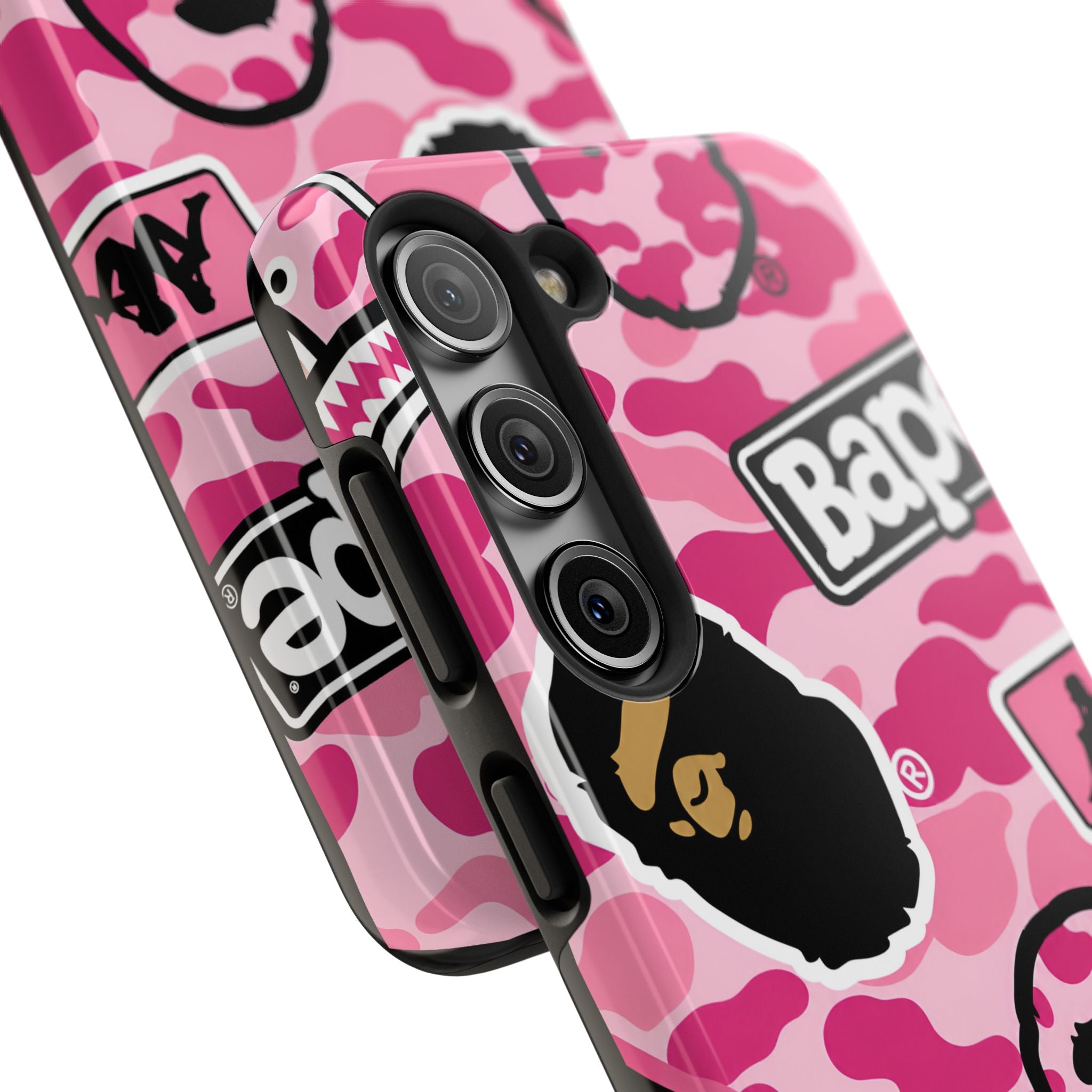Pink Sticker Bape Print Phone Case