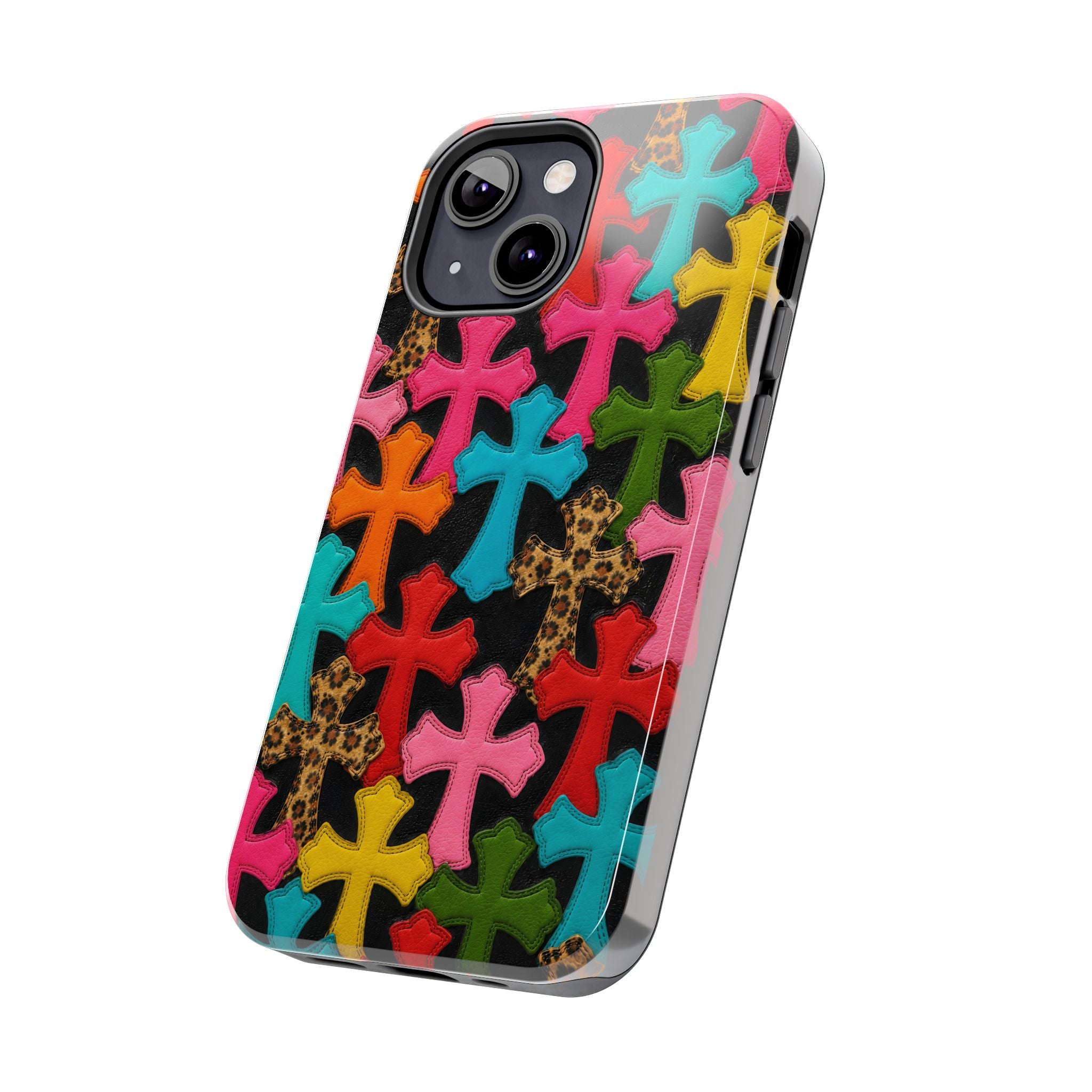 Chrome Hearts Multicolor Leather Printed Phone Case