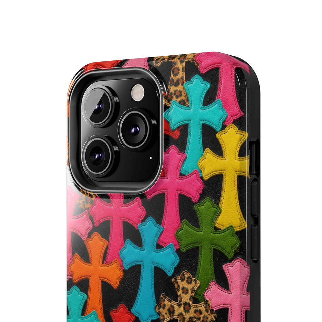 Chrome Hearts Multicolor Leather Printed Phone Case