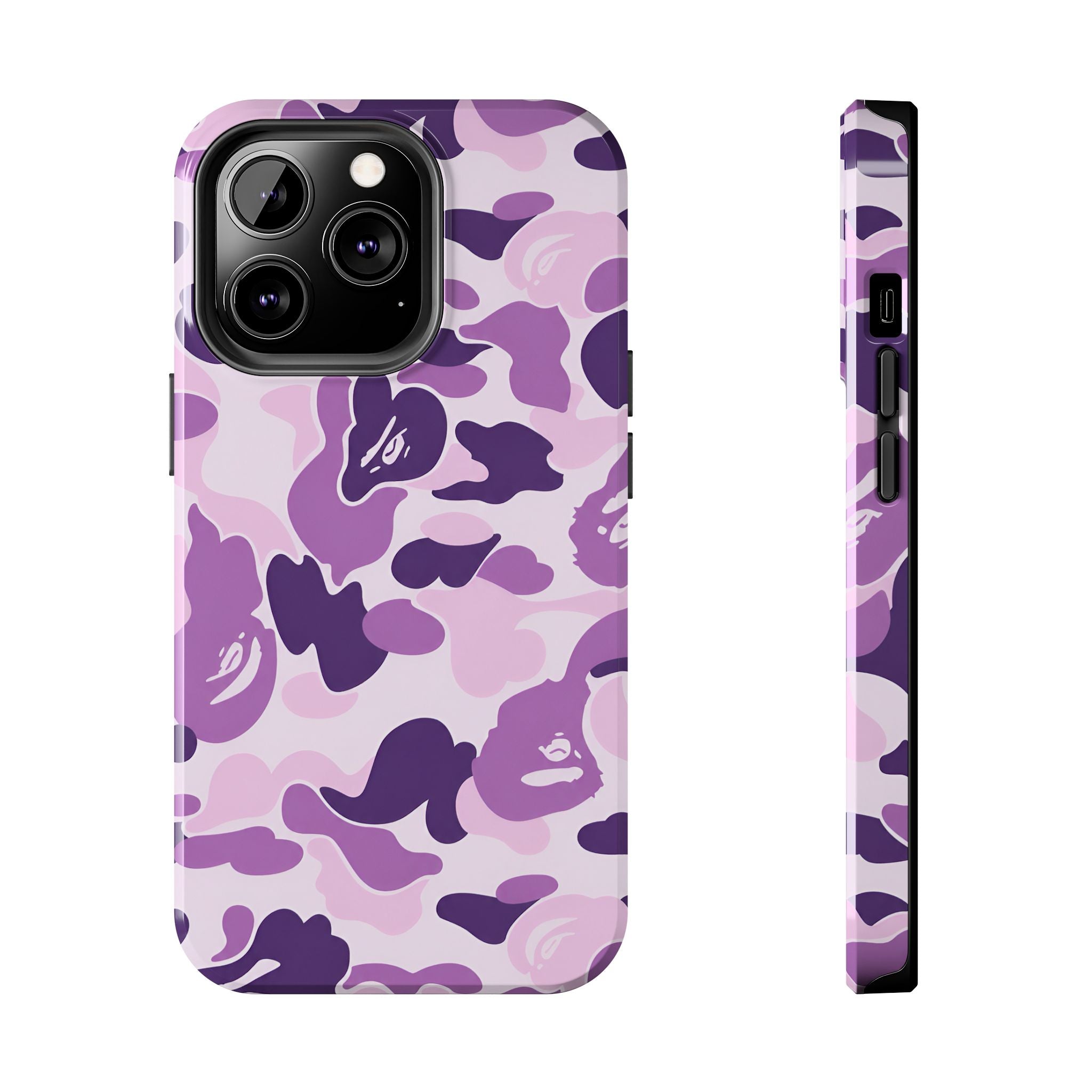 Purple Bape Print Phone Case