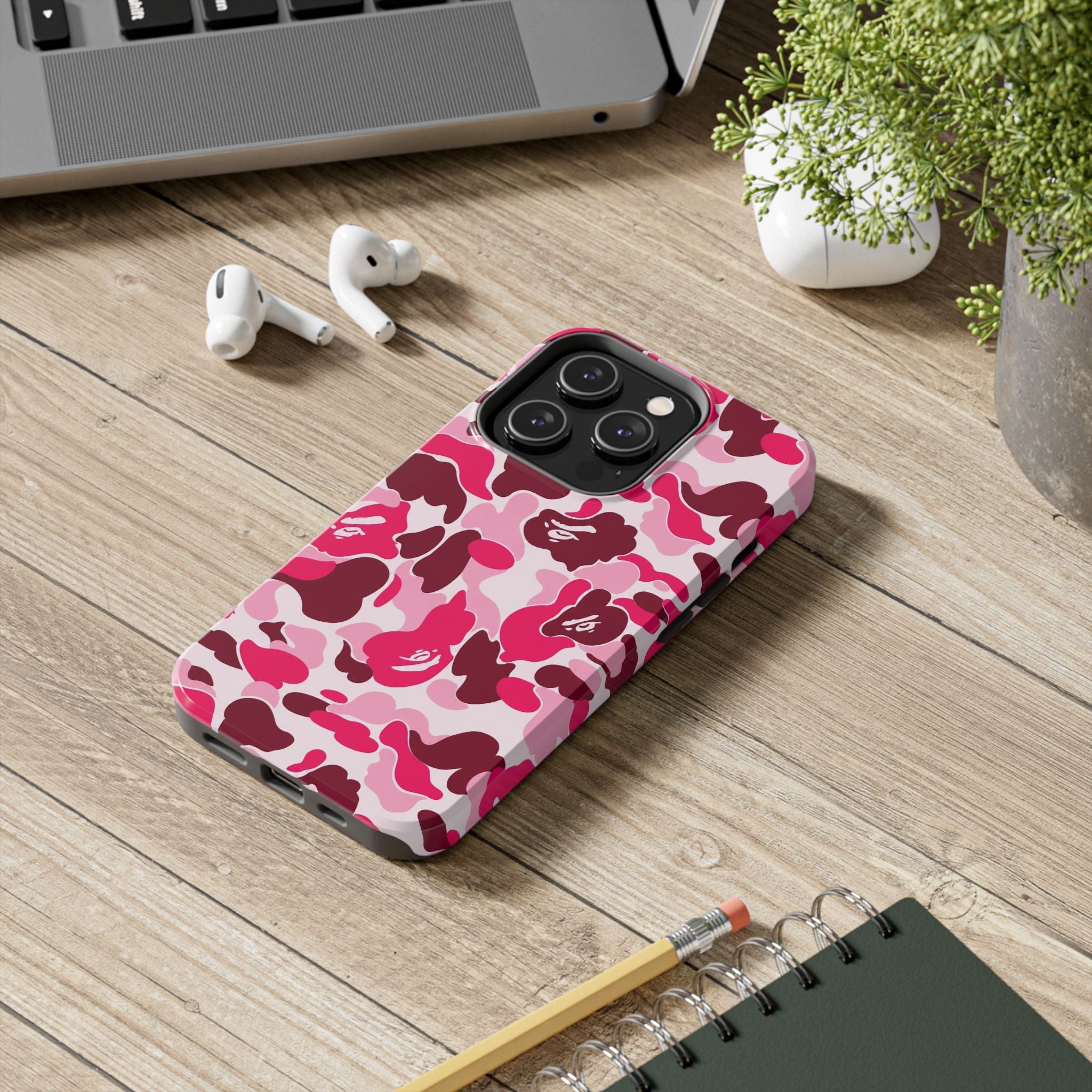 Pink Bape Print Phone Case