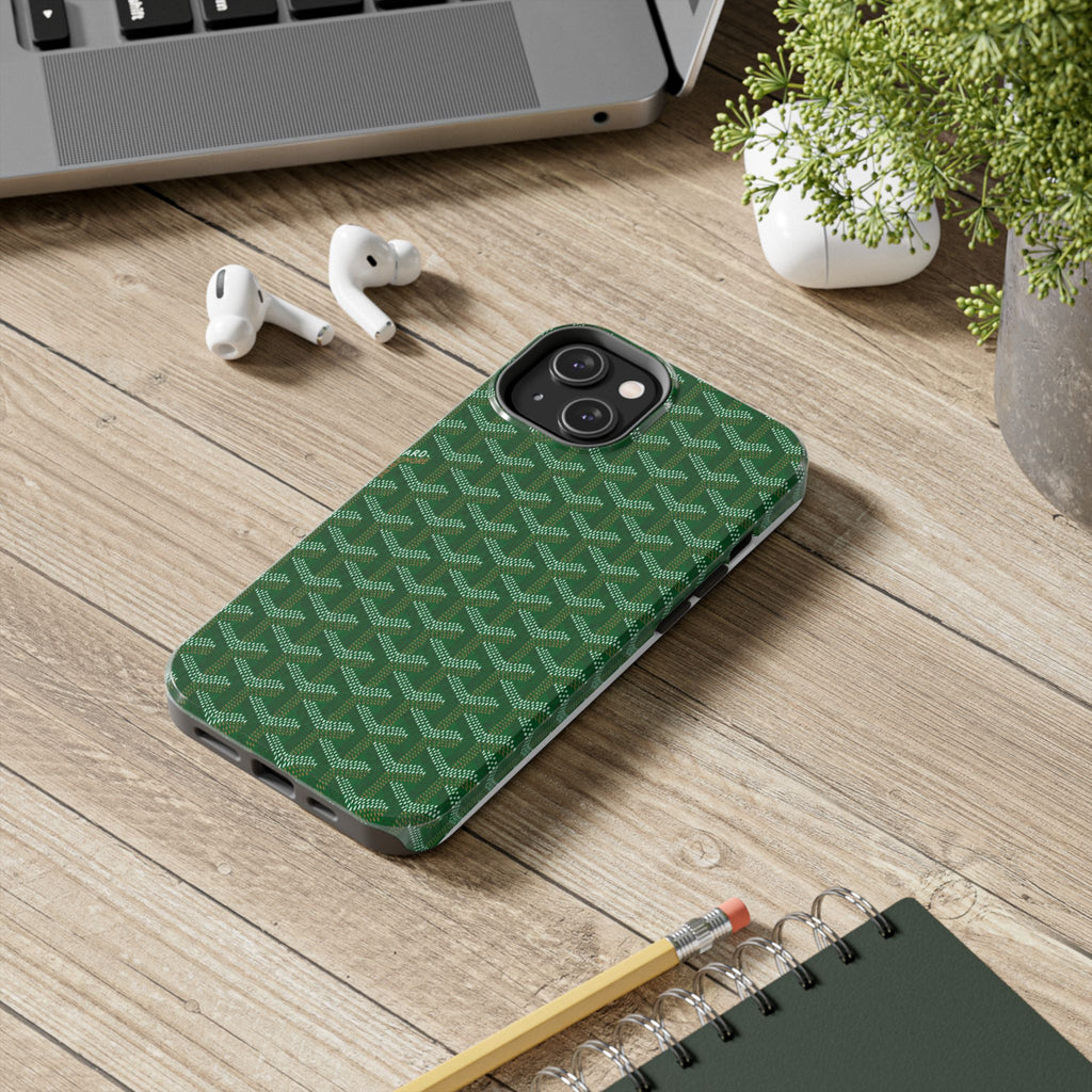 Green Goyard Phone Case