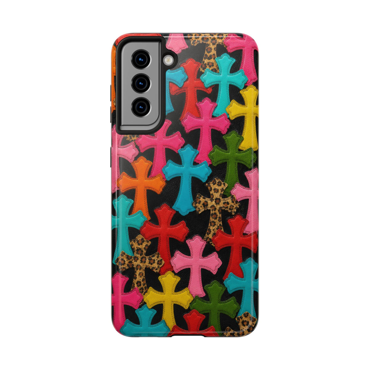 Chrome Hearts Multicolor Leather Printed Phone Case